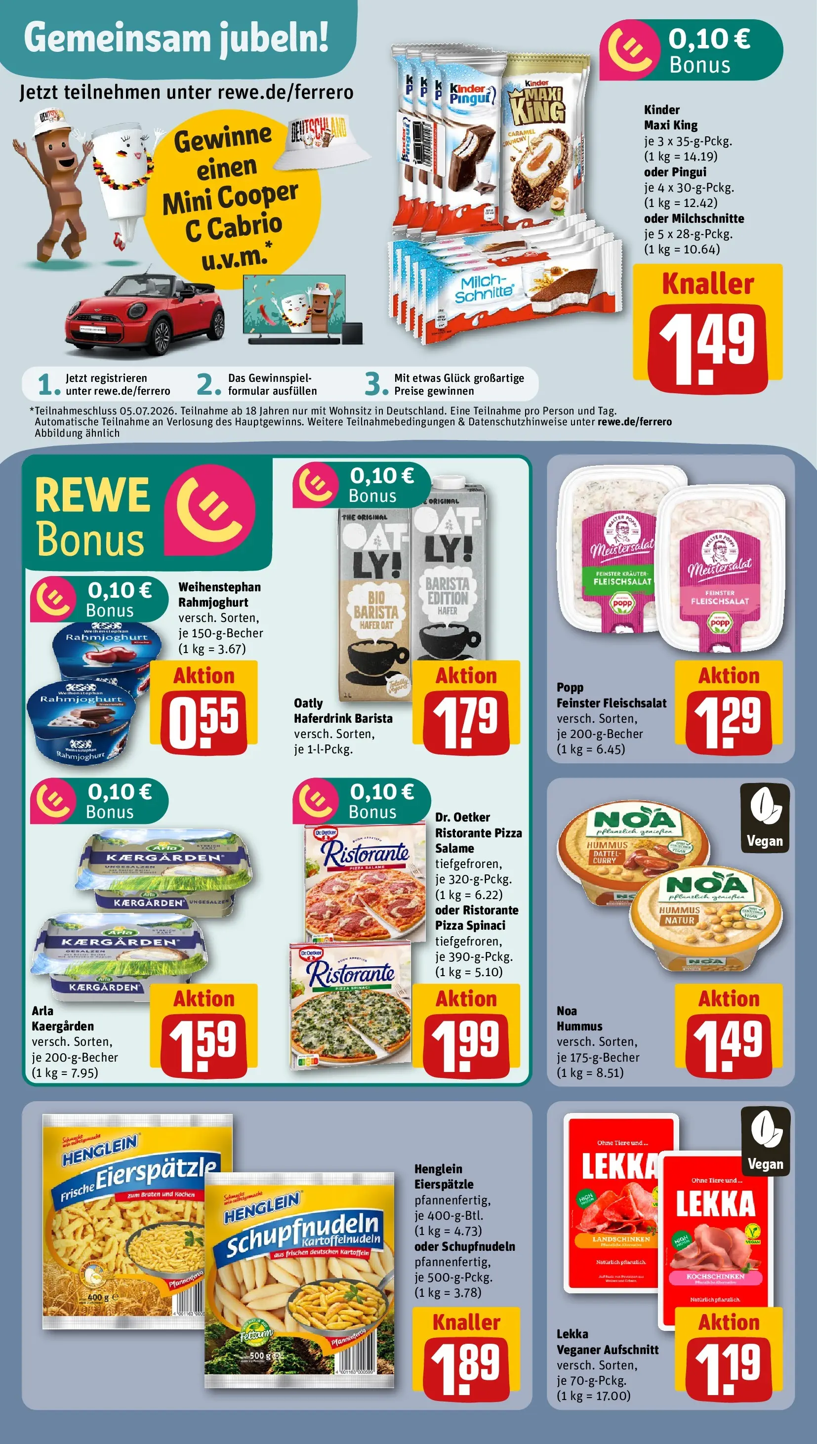 REWE Prospekt ab 07.06.2026 zum Blättern » Angebote | Seite: 10 | Produkte: Milch, Kartoffeln, Oatly, Pizza