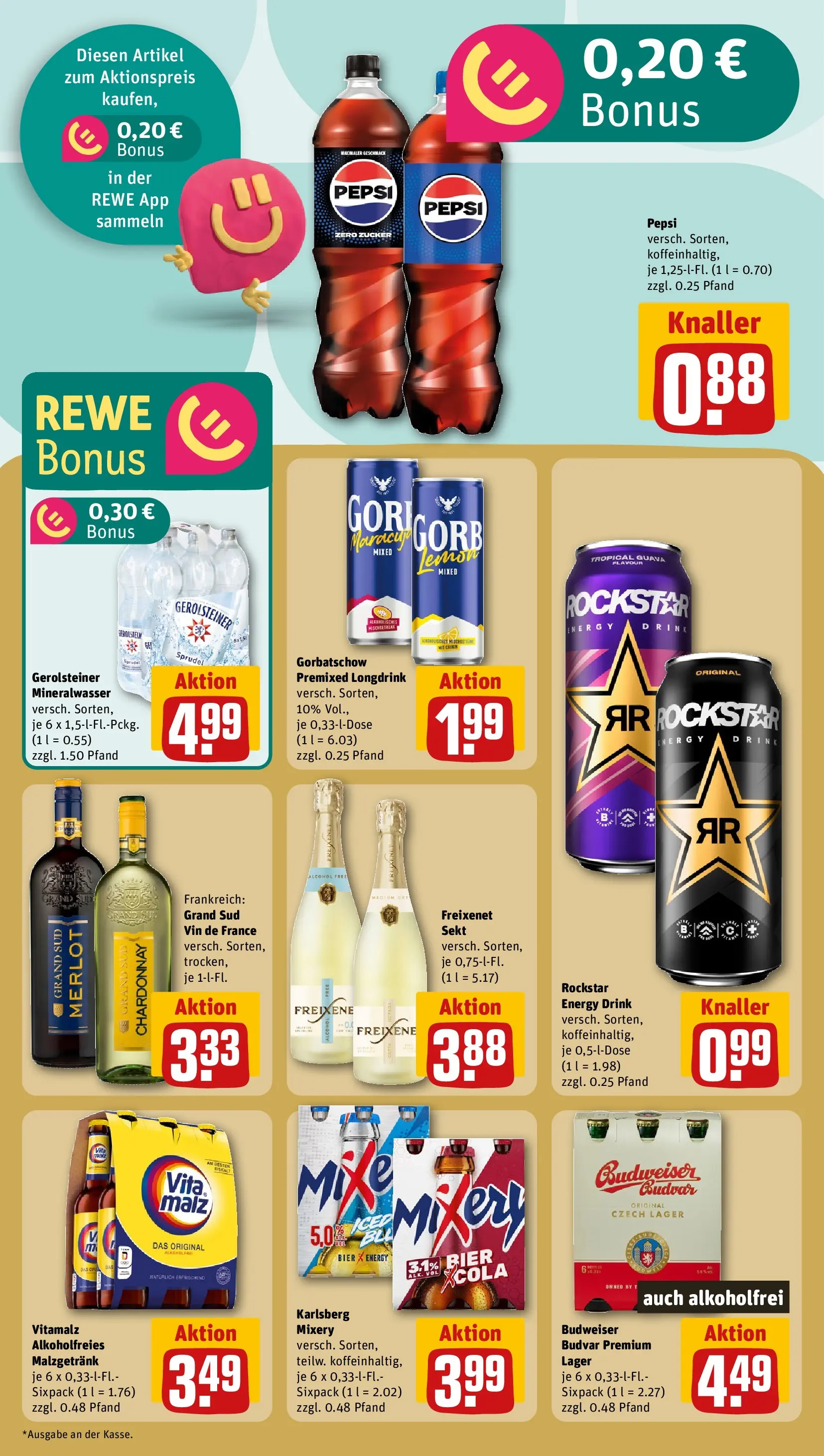 REWE Prospekt ab 07.06.2026 zum Blättern » Angebote | Seite: 14 | Produkte: Energy, Merlot, Zucker, Gerolsteiner