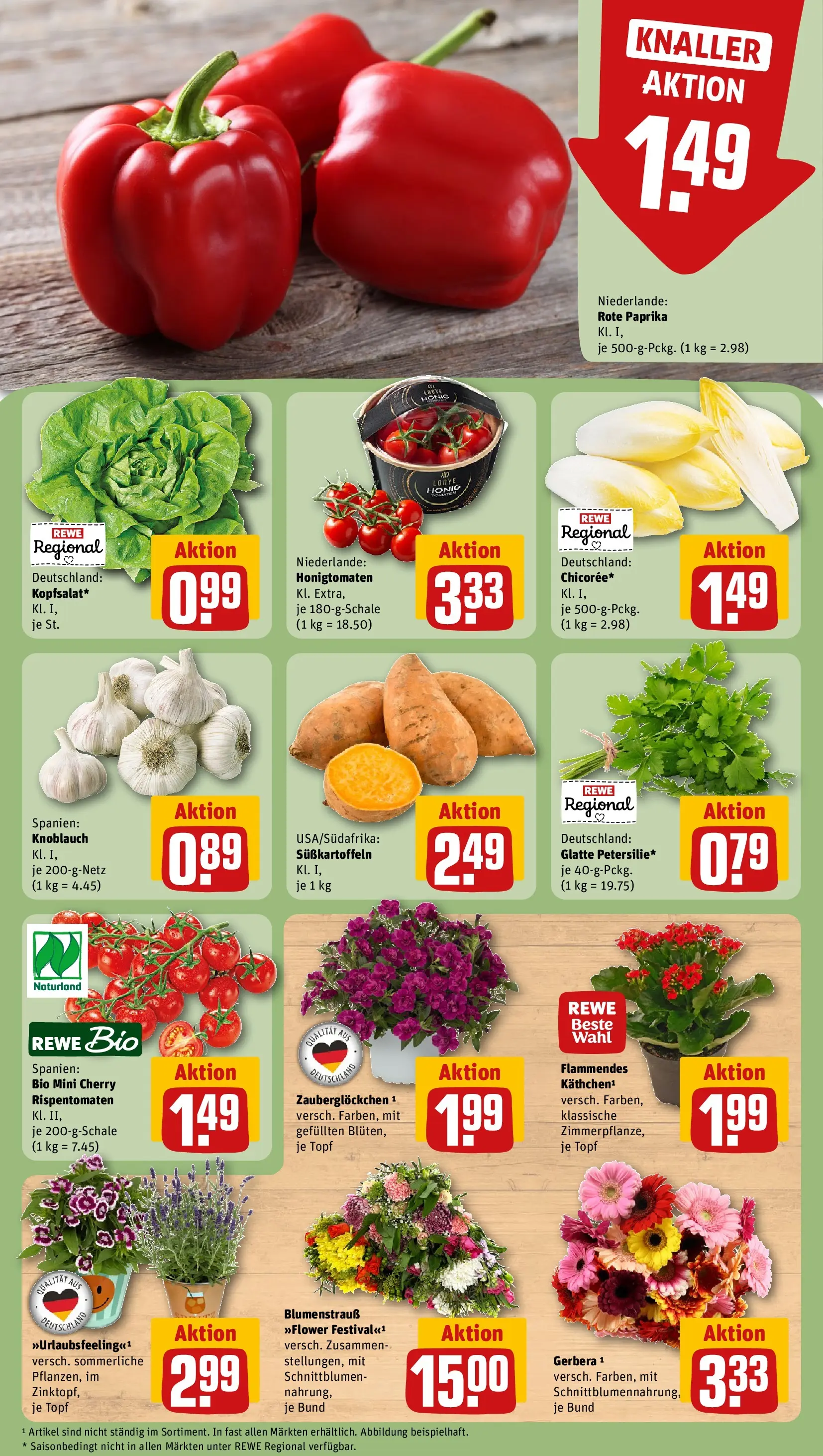 REWE Prospekt ab 08.06.2026 zum Blättern » Angebote | Seite: 7 | Produkte: Paprika, Knoblauch