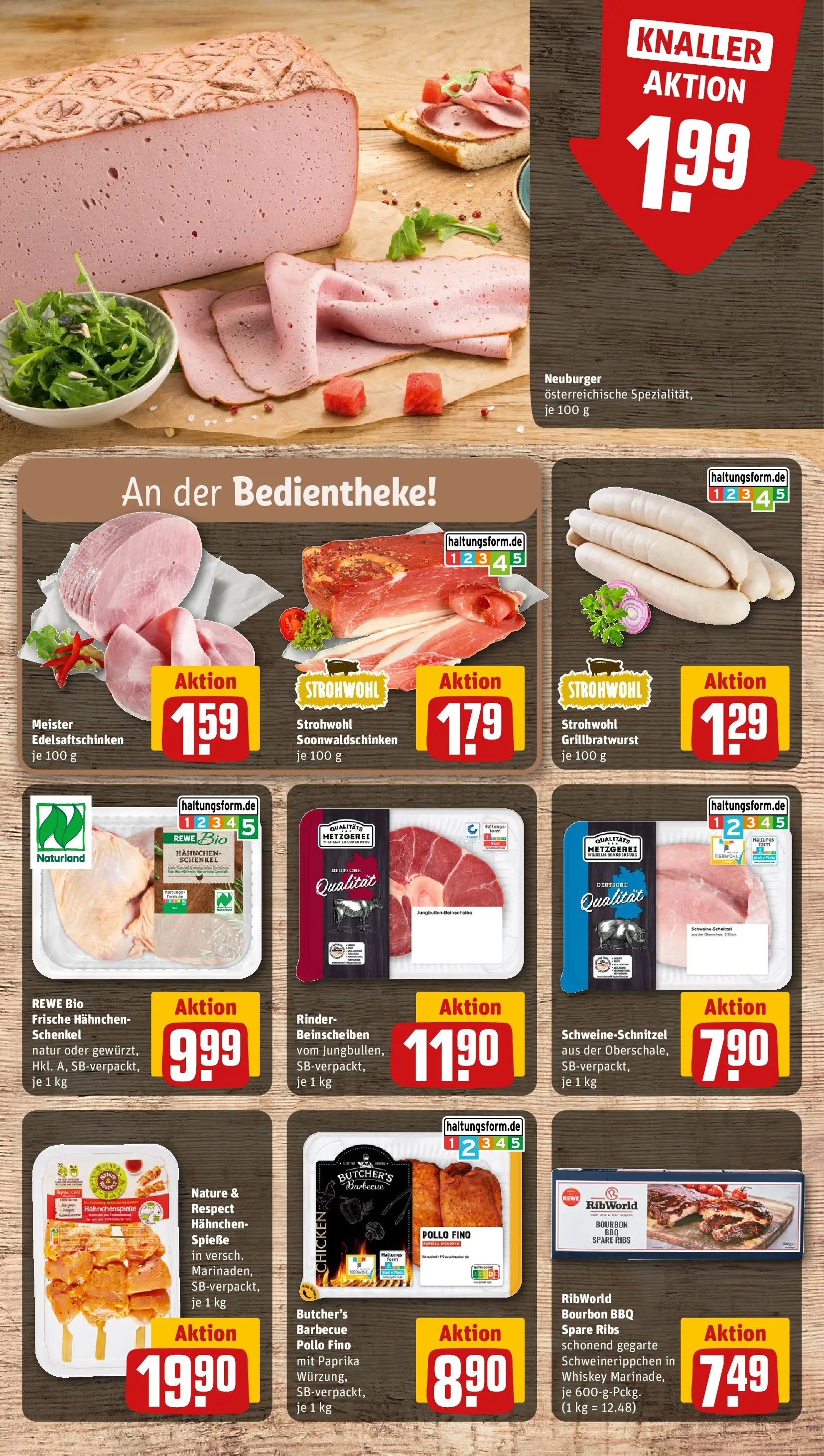 REWE Prospekt ab 08.06.2026 zum Blättern » Angebote | Seite: 8 | Produkte: Spieße, Schnitzel, Bourbon, Whiskey