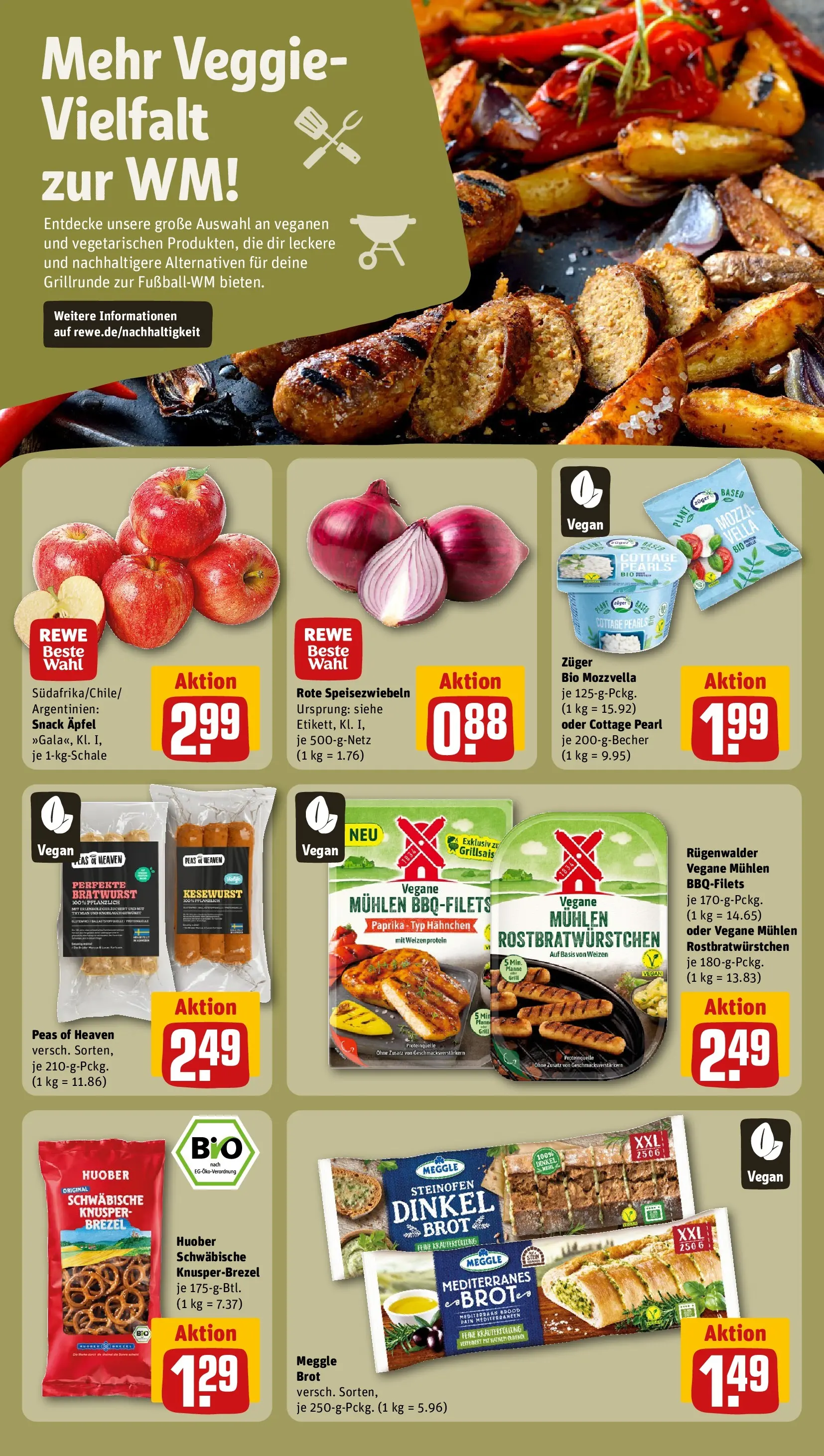 REWE Prospekt ab 08.06.2026 zum Blättern » Angebote | Seite: 13 | Produkte: Grill, Hahnchen, Mozzarella, Brot