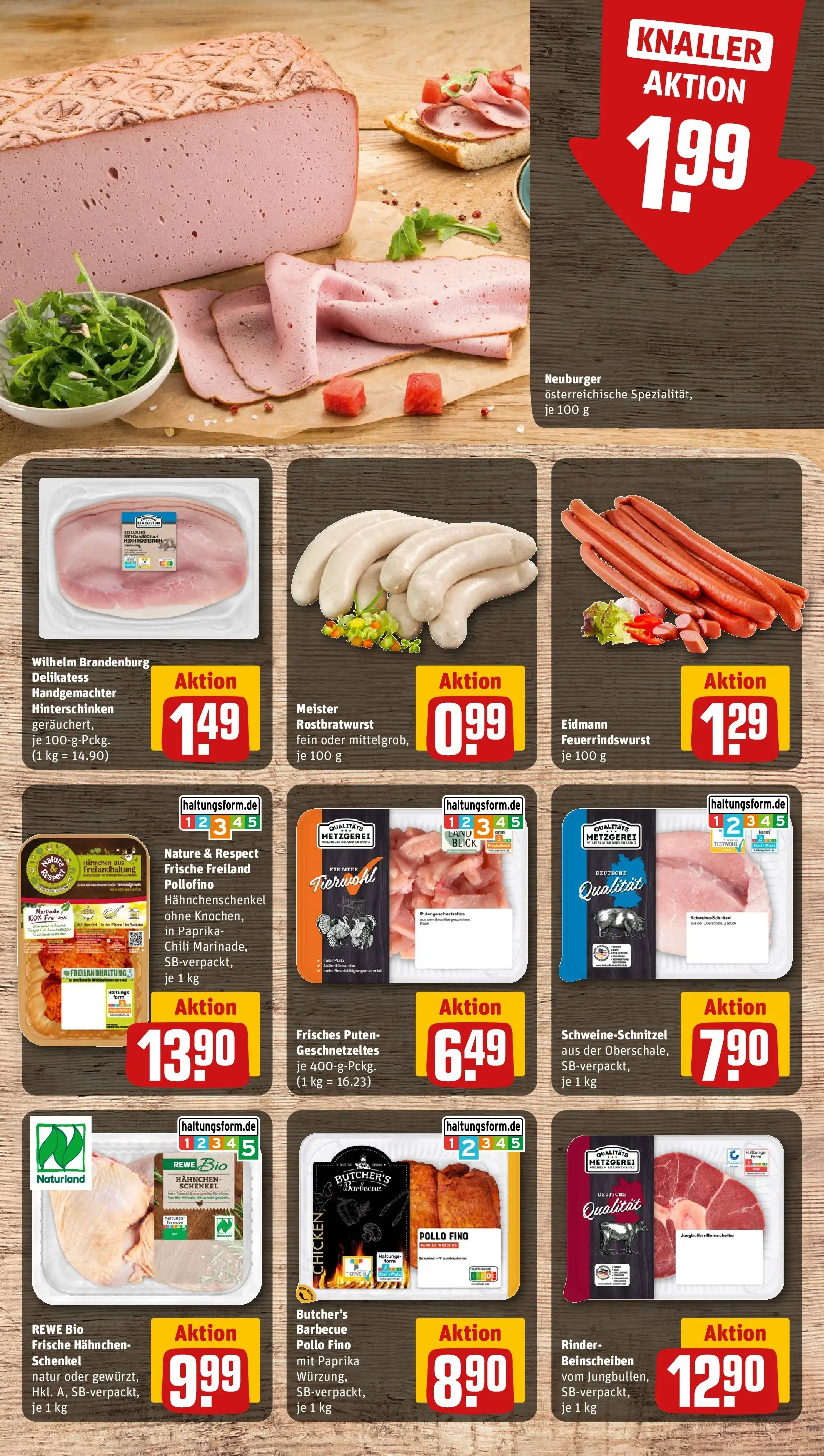 REWE Prospekt ab 08.06.2026 zum Blättern » Angebote | Seite: 8 | Produkte: Hahnchen, Hahnchenschenkel, Bratwurst, Schnitzel