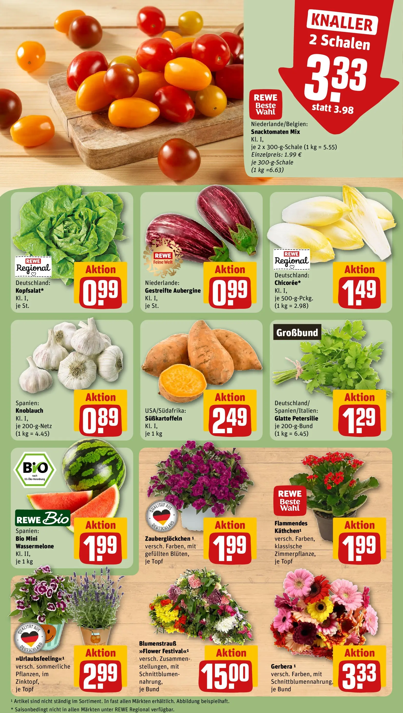 REWE Prospekt ab 08.06.2026 zum Blättern » Angebote | Seite: 7 | Produkte: Knoblauch, Aubergine, Wassermelone, Petersilie
