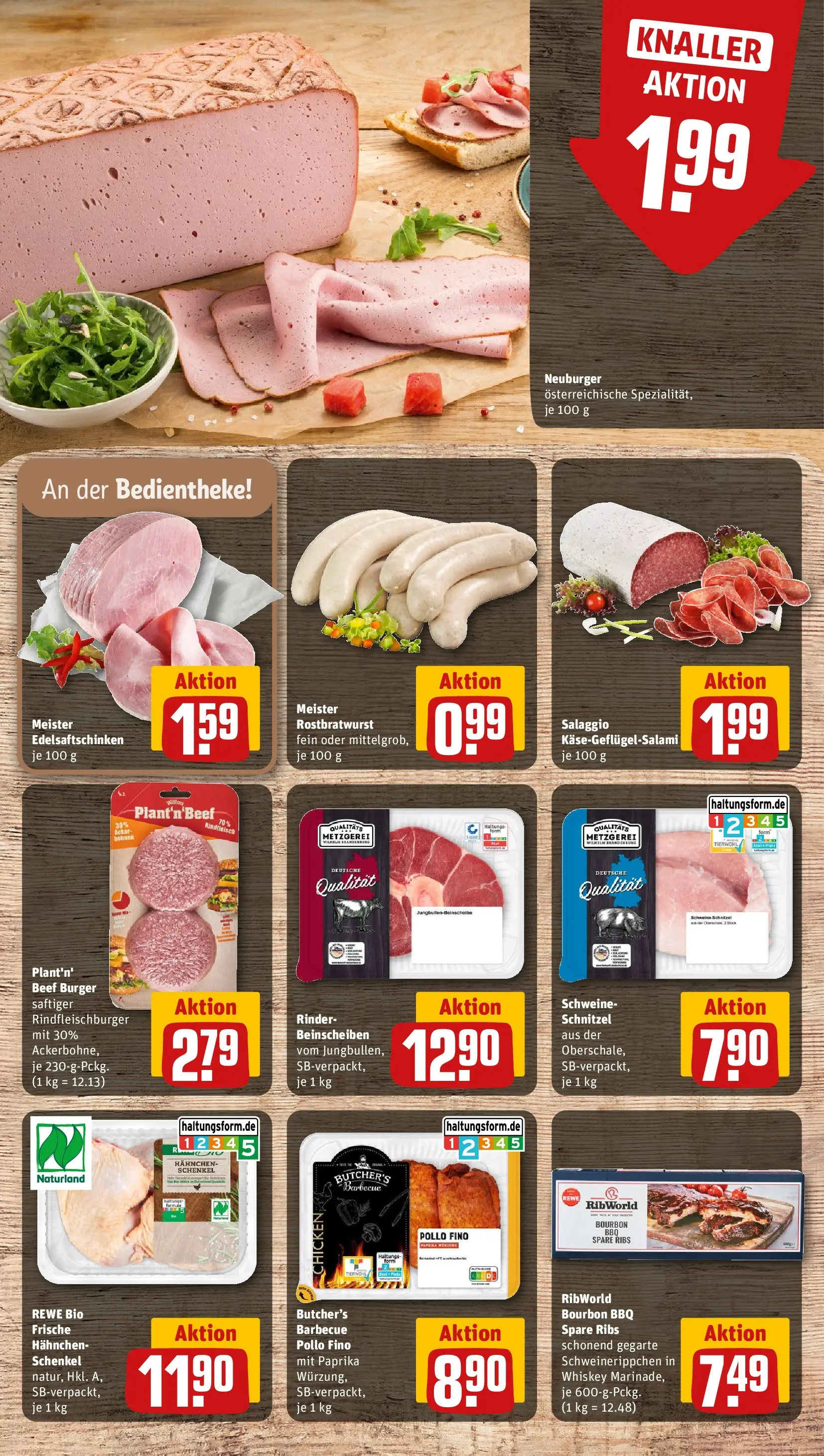 REWE Prospekt ab 08.06.2026 zum Blättern » Angebote | Seite: 9 | Produkte: Hahnchen, Burger, Schnitzel, Whiskey
