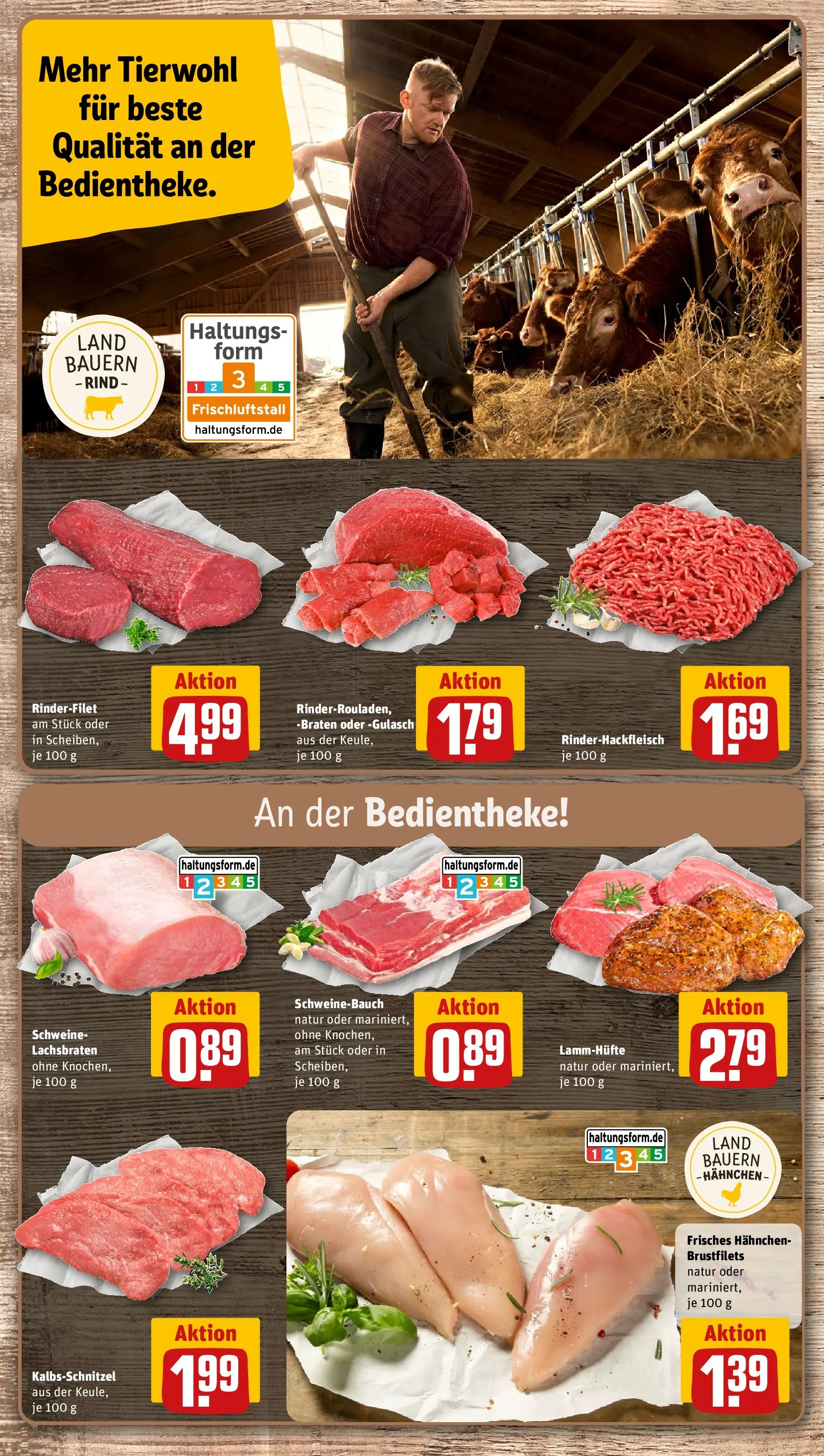 REWE Prospekt ab 08.06.2026 zum Blättern » Angebote | Seite: 8 | Produkte: Rinderfilet, Schweinebauch, Schnitzel, Gulasch