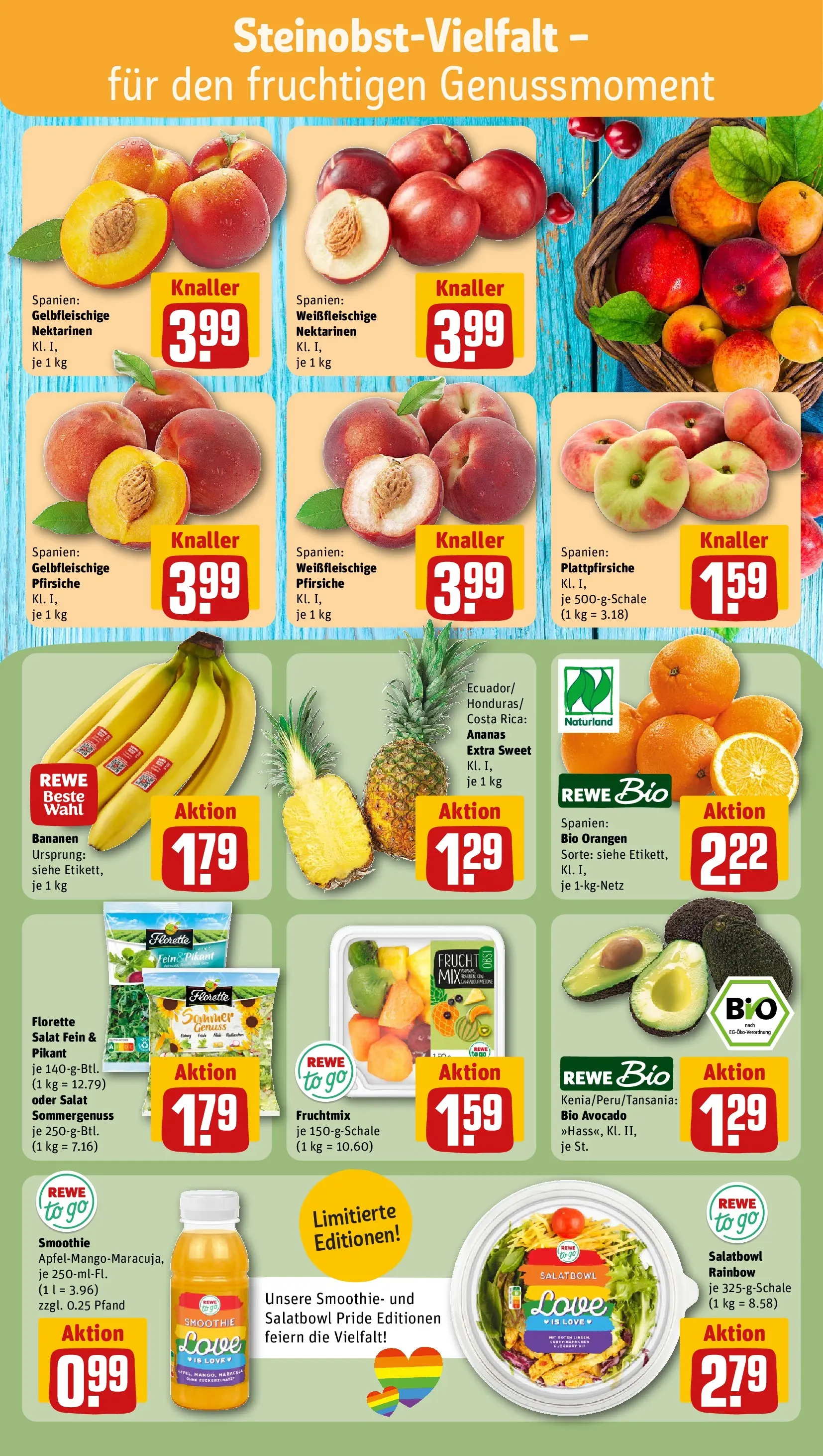 REWE Prospekt ab 08.06.2026 zum Blättern » Angebote | Seite: 6 | Produkte: Nektarinen, Bananen, Orangen, Avocado