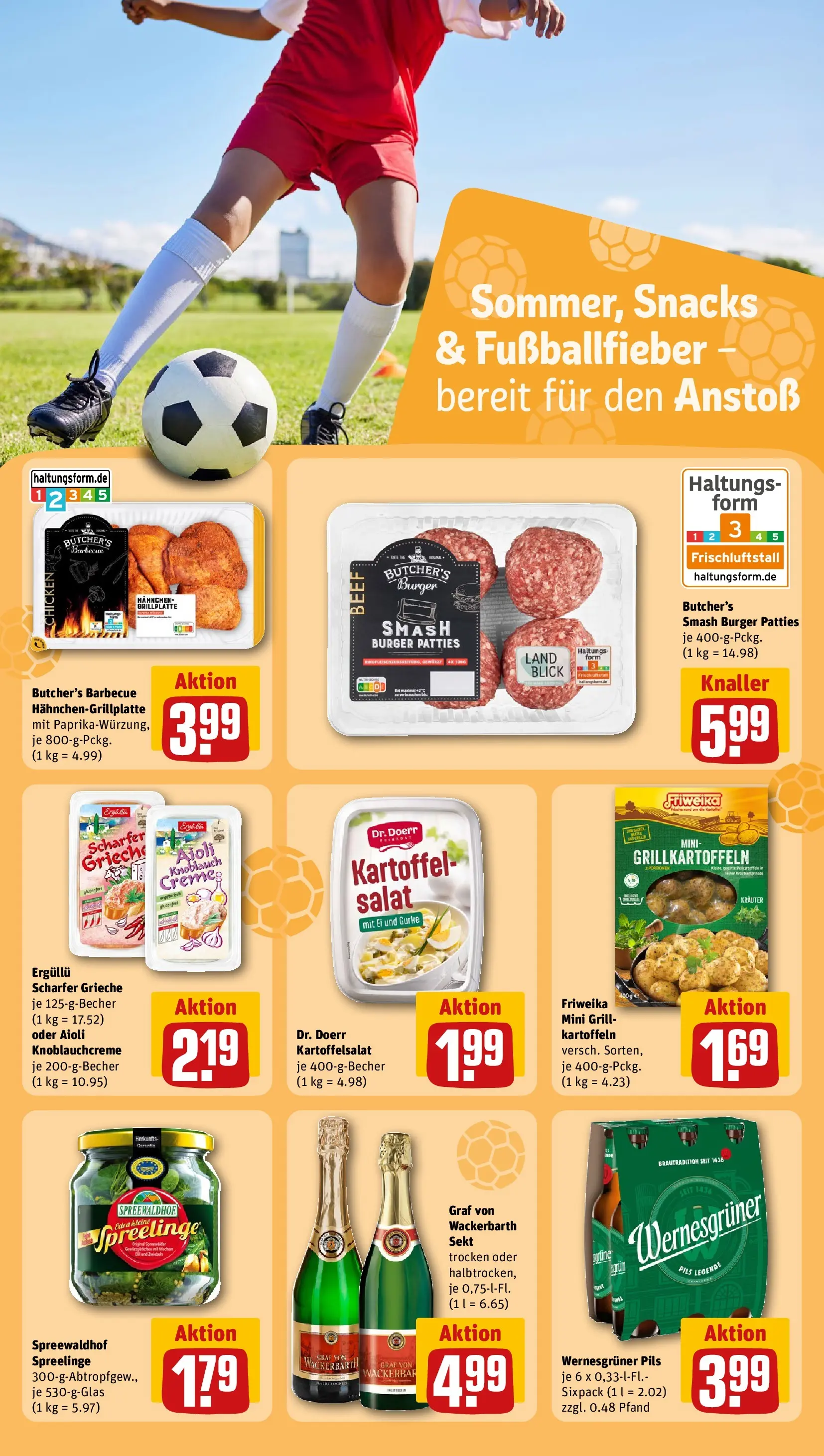 REWE Prospekt ab 08.06.2026 zum Blättern » Angebote | Seite: 14 | Produkte: Grill, Sekt, Wernesgruner, Kartoffeln