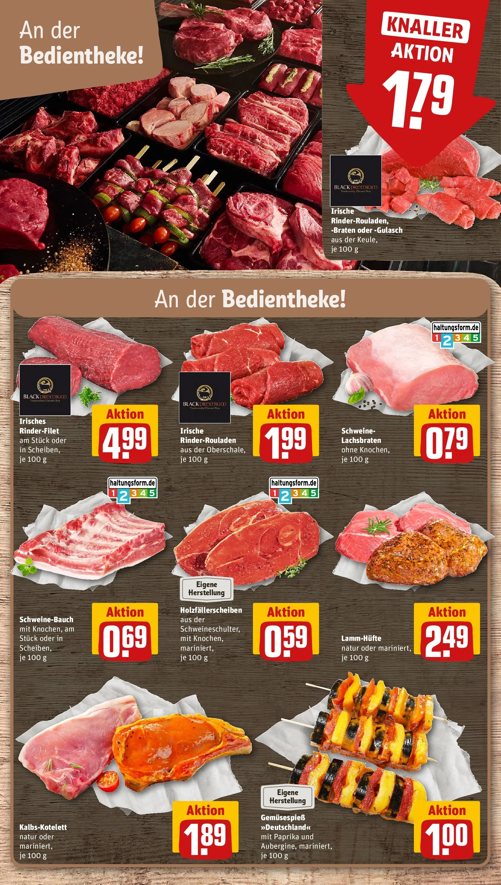 REWE Prospekt ab 08.06.2026 zum Blättern » Angebote | Seite: 8 | Produkte: Rinderrouladen, Schweinebauch, Paprika, Gulasch