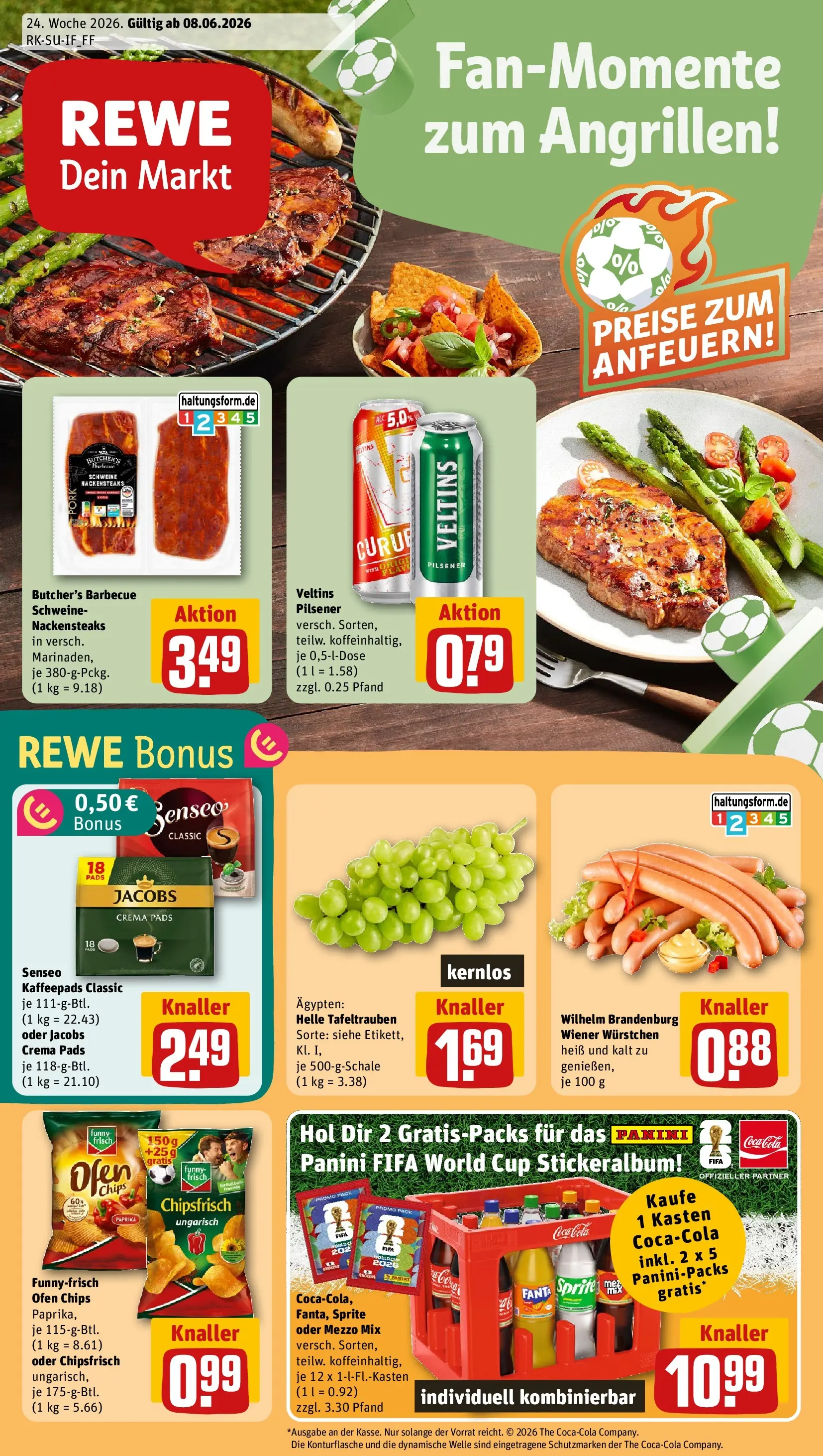 REWE Prospekt ab 08.06.2026 zum Blättern » Angebote | Seite: 1 | Produkte: Mezzo mix, Cola, Oder mezzo mix, Veltins