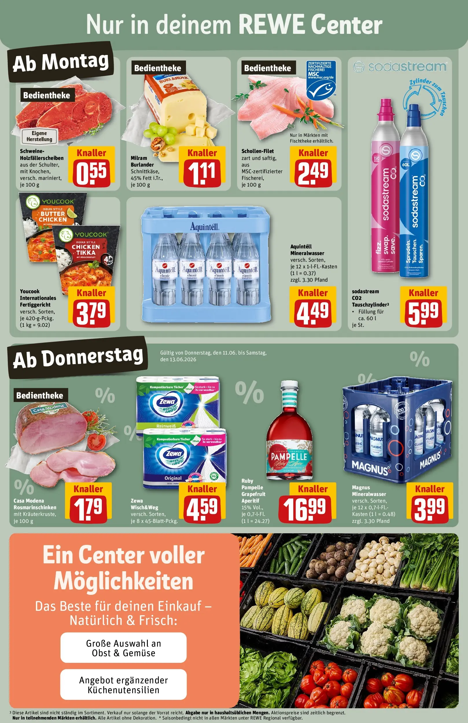 REWE Prospekt ab 08.06.2026 zum Blättern » Angebote | Seite: 3 | Produkte: Butter, Zewa, Fertiggerichte, Sodastream