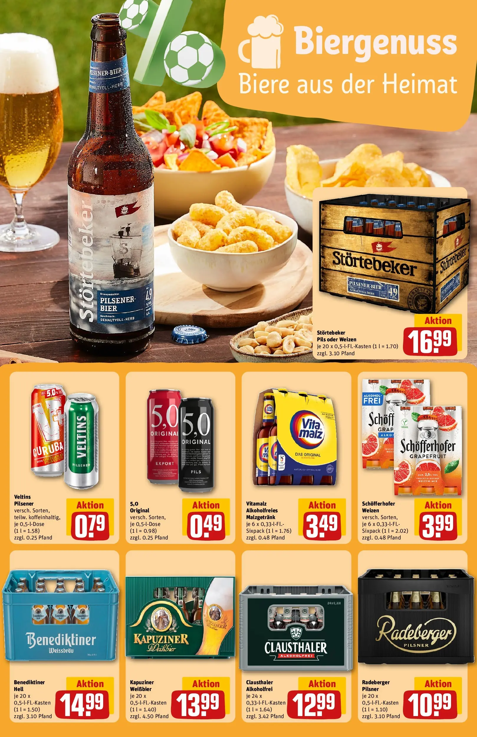 REWE Prospekt ab 08.06.2026 zum Blättern » Angebote | Seite: 5 | Produkte: Weißbier, Pils, Benediktiner hell, Radeberger pilsner