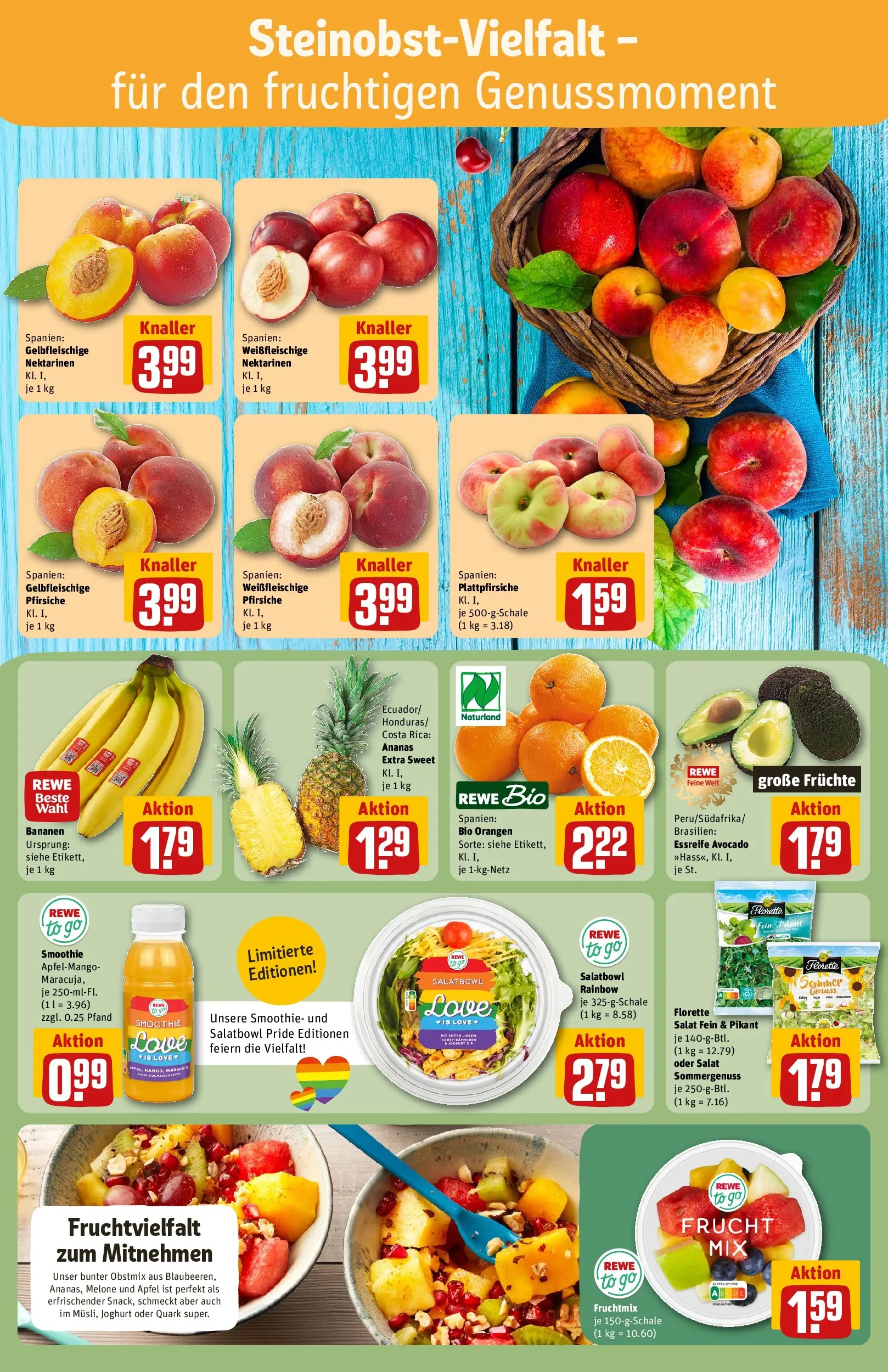 REWE Prospekt ab 08.06.2026 zum Blättern » Angebote | Seite: 6 | Produkte: Orangen, Avocado, Melone, Salat
