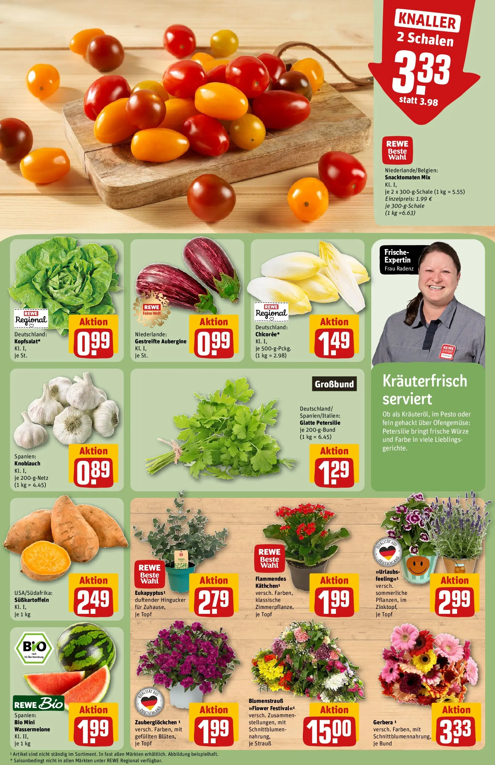 REWE Prospekt ab 08.06.2026 zum Blättern » Angebote | Seite: 7 | Produkte: Knoblauch, Aubergine, Wassermelone, Petersilie