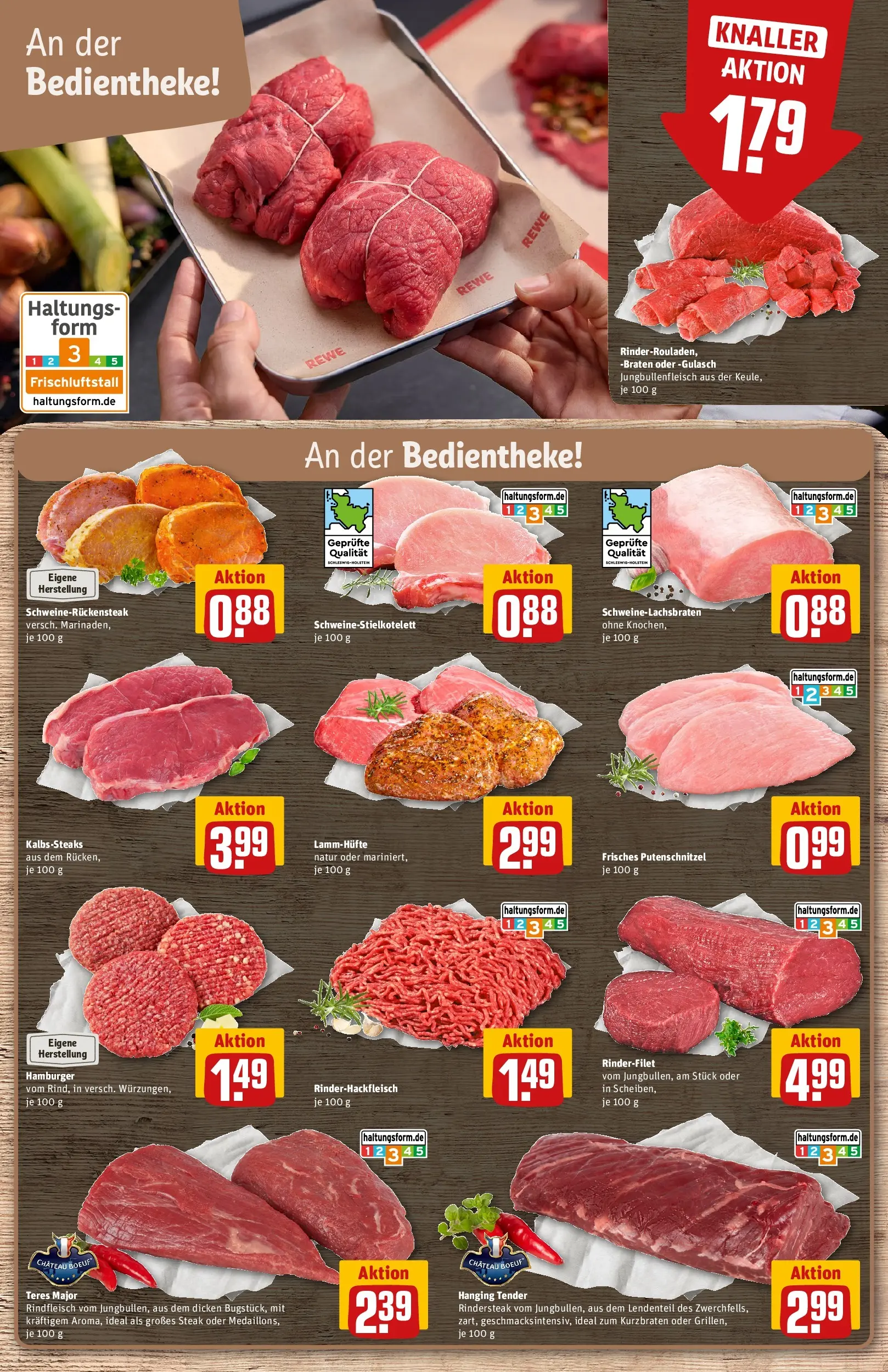 REWE Prospekt ab 08.06.2026 zum Blättern » Angebote | Seite: 8 | Produkte: Rinderfilet, Schnitzel, Putenschnitzel, Rindfleisch