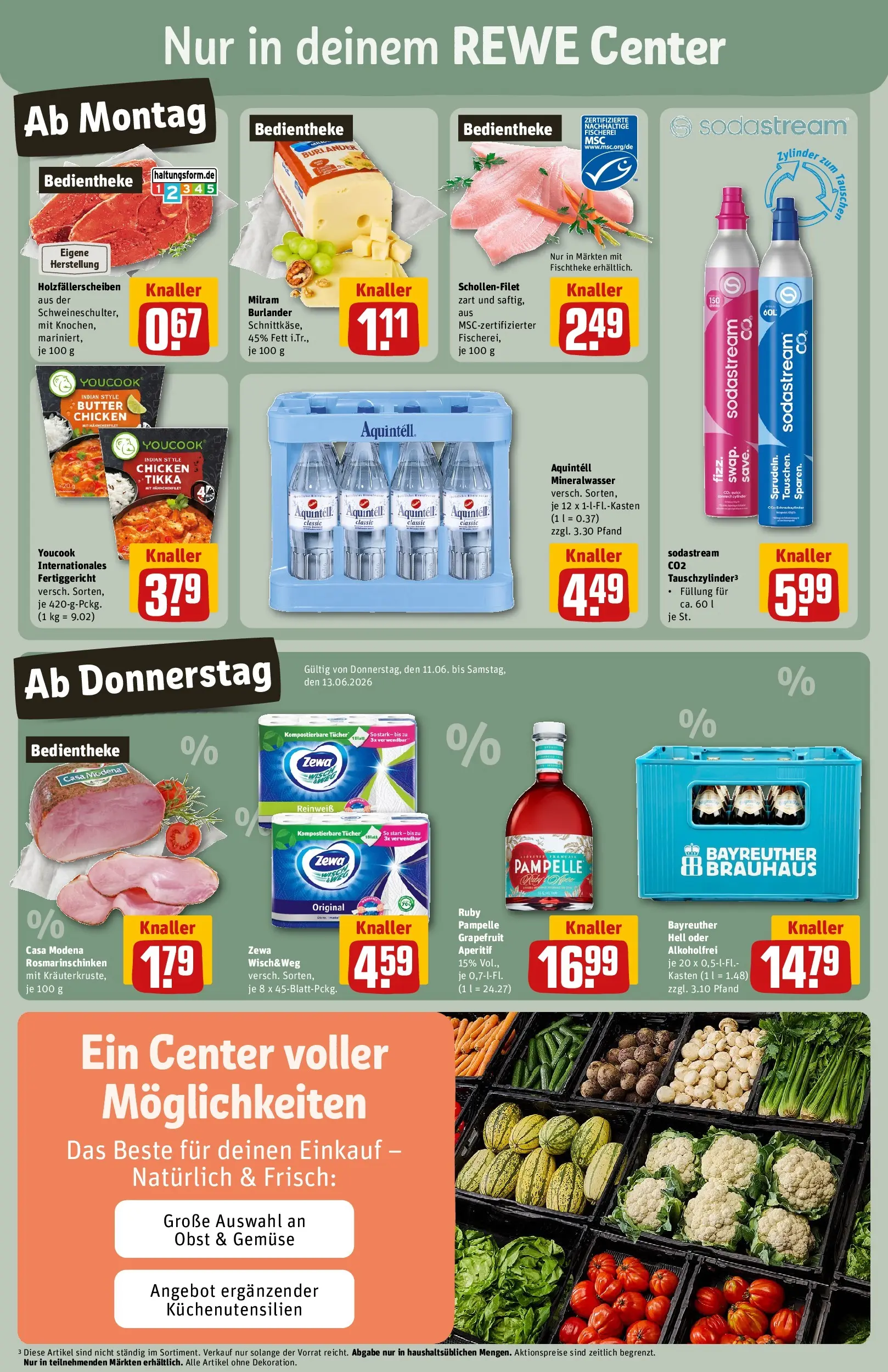 REWE Prospekt ab 08.06.2026 zum Blättern » Angebote | Seite: 3 | Produkte: Butter, Mineralwasser, Grapefruit, Gemüse