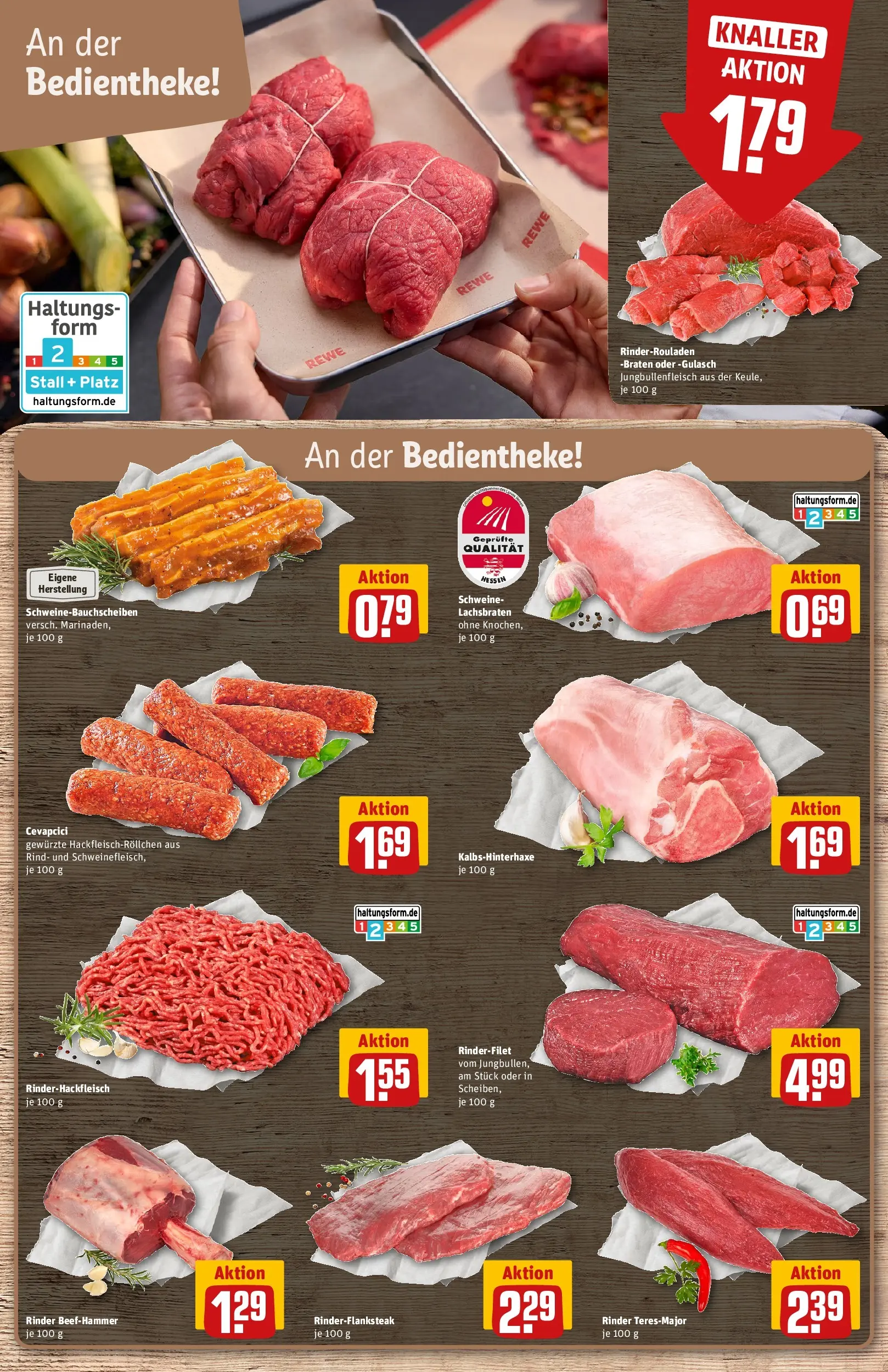 REWE Prospekt ab 08.06.2026 zum Blättern » Angebote | Seite: 8 | Produkte: Rinderrouladen, Rinderfilet, Cevapcici, Gulasch