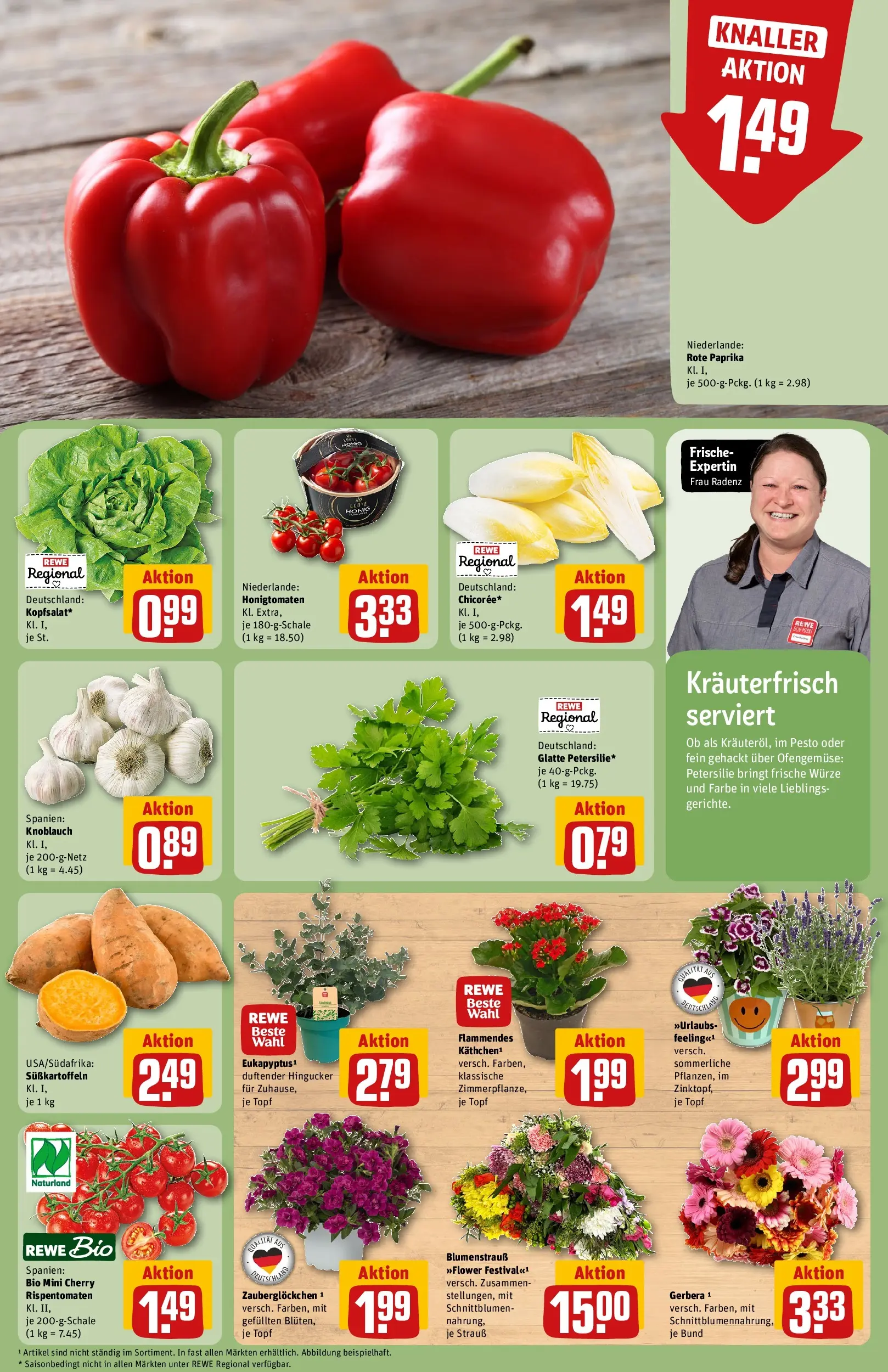REWE Prospekt ab 08.06.2026 zum Blättern » Angebote | Seite: 7 | Produkte: Paprika, Knoblauch, Petersilie