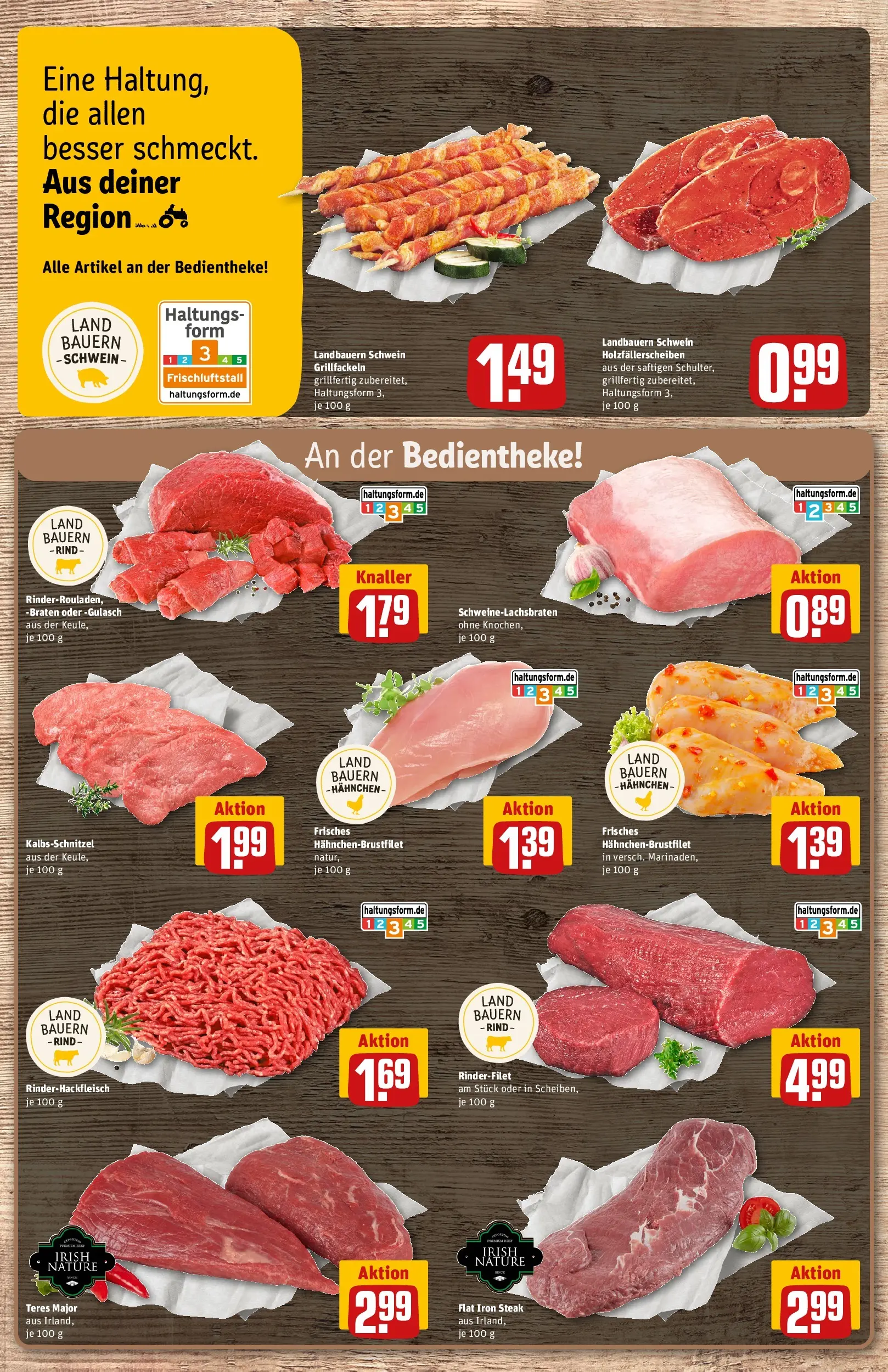 REWE Prospekt ab 08.06.2026 zum Blättern » Angebote | Seite: 8 | Produkte: Hahnchen, Schnitzel, Gulasch, Steak