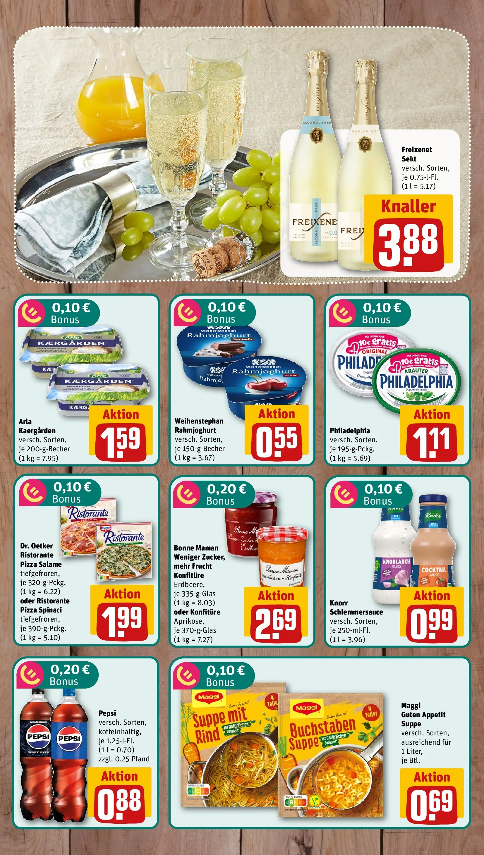 REWE Prospekt ab 08.06.2026 zum Blättern » Angebote | Seite: 6 | Produkte: Freixenet, Philadelphia, Knorr, Bonne maman