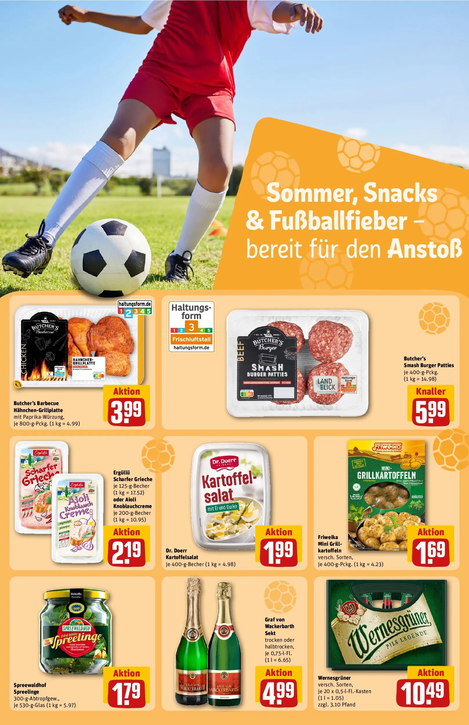 REWE Prospekt ab 08.06.2026 zum Blättern » Angebote | Seite: 18 | Produkte: Pils, Burger, Knoblauch, Salat