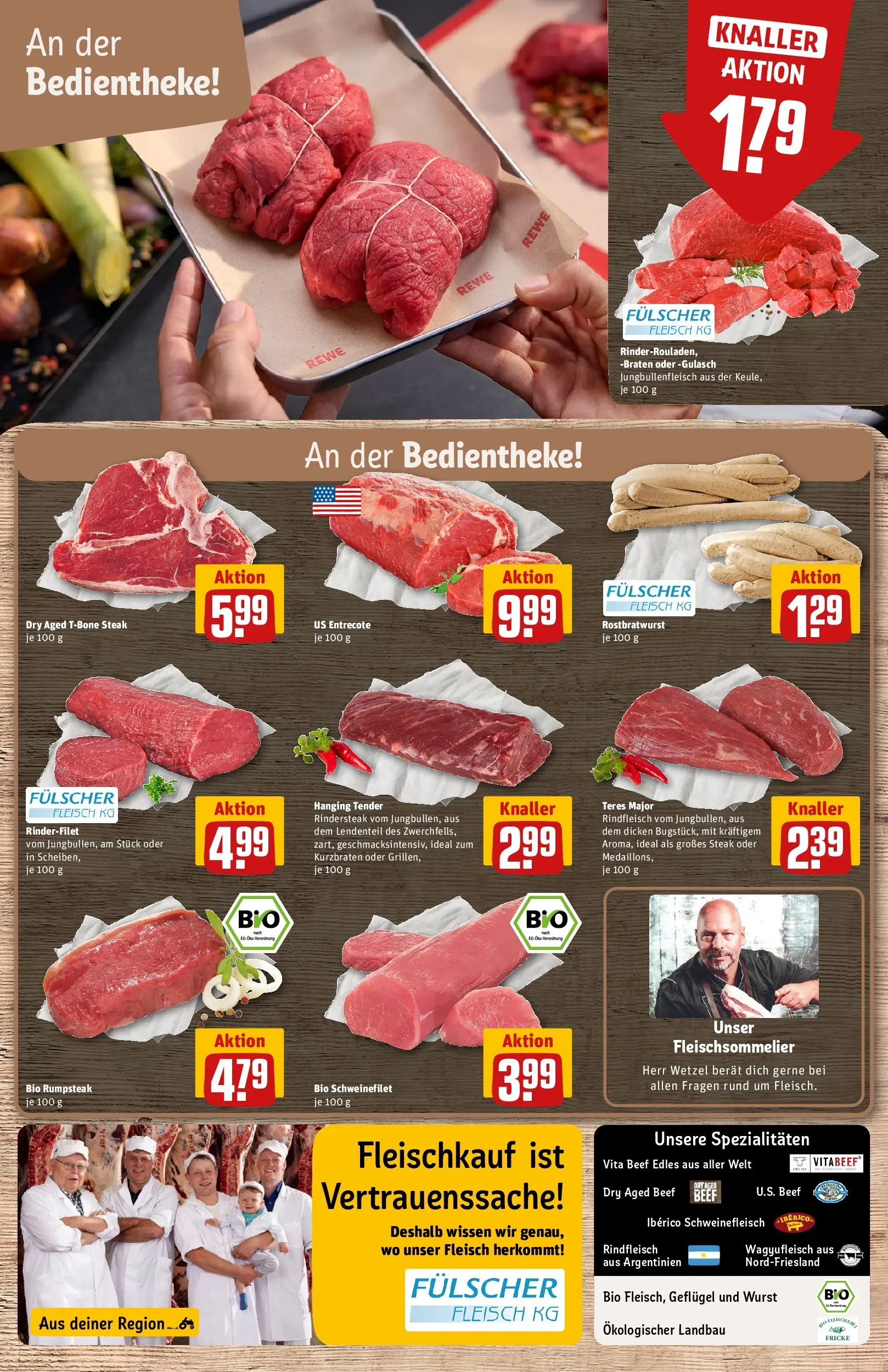 REWE Prospekt ab 08.06.2026 zum Blättern » Angebote | Seite: 8 | Produkte: Schweinefleisch, Rindfleisch, Steak, Fleisch