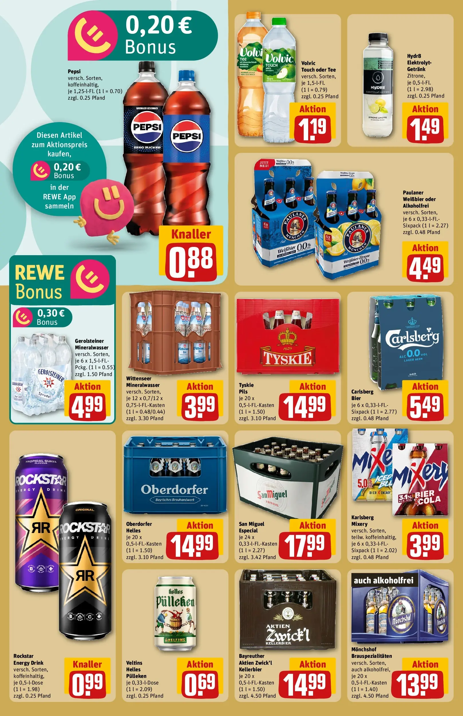 REWE Prospekt ab 08.06.2026 zum Blättern » Angebote | Seite: 20 | Produkte: Mixer, Cola, Rockstar, Volvic touch