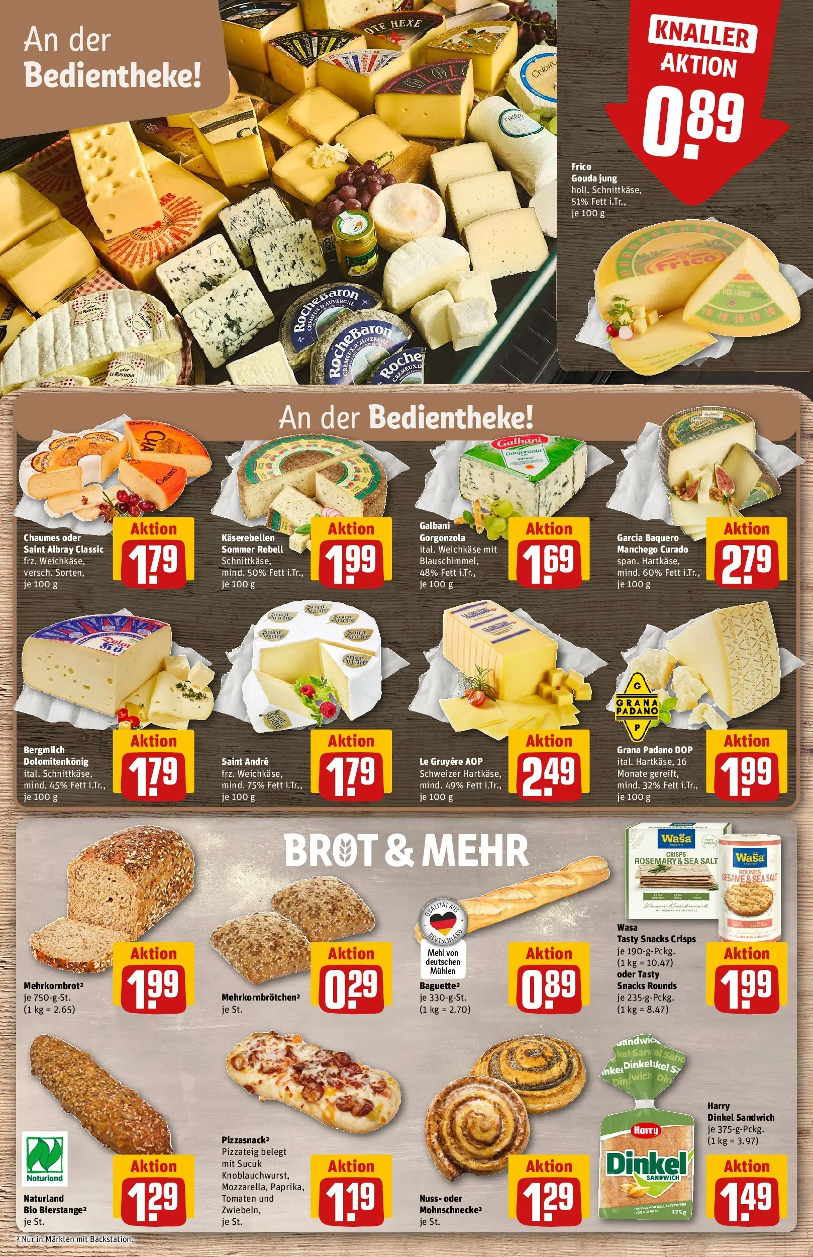 REWE Prospekt ab 08.06.2026 zum Blättern » Angebote | Seite: 11 | Produkte: Mehl, Gouda, Tomaten, Brot