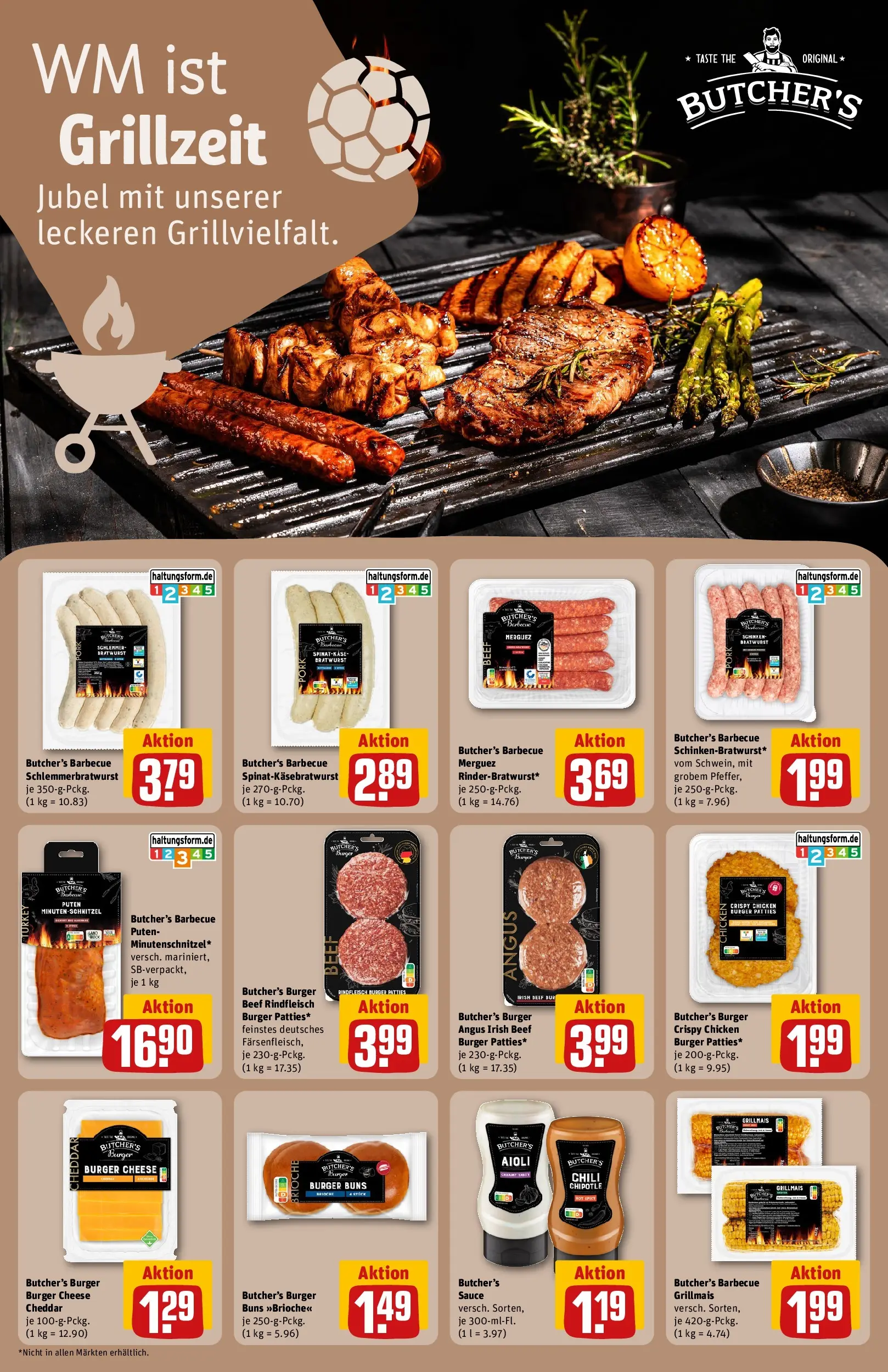 REWE Prospekt ab 08.06.2026 zum Blättern » Angebote | Seite: 16 | Produkte: Bratwurst, Burger, Schnitzel, Rindfleisch