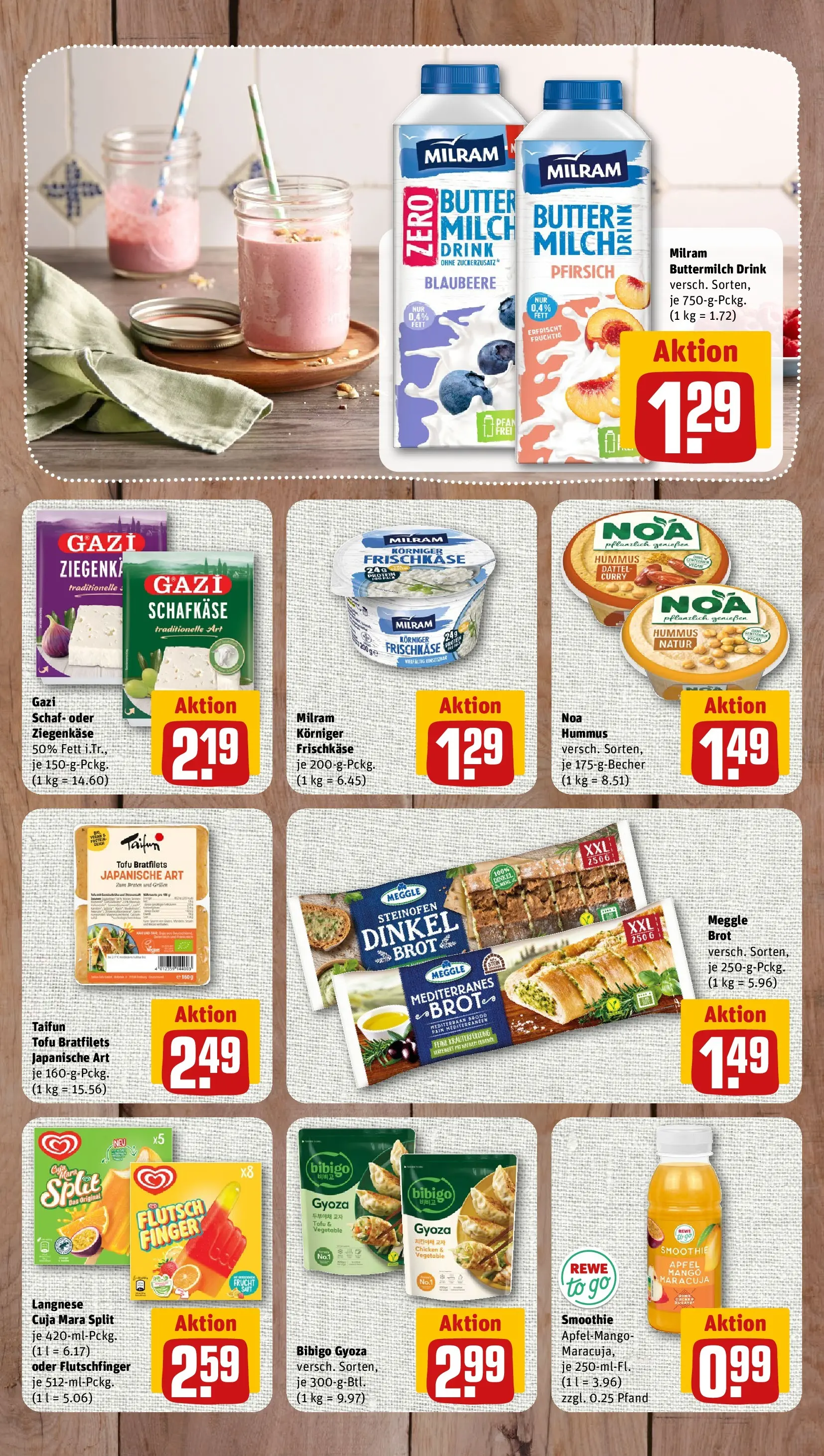 REWE Prospekt ab 08.06.2026 zum Blättern » Angebote | Seite: 7 | Produkte: Buttermilch, Ziegenkäse, Äpfel, Frischkase