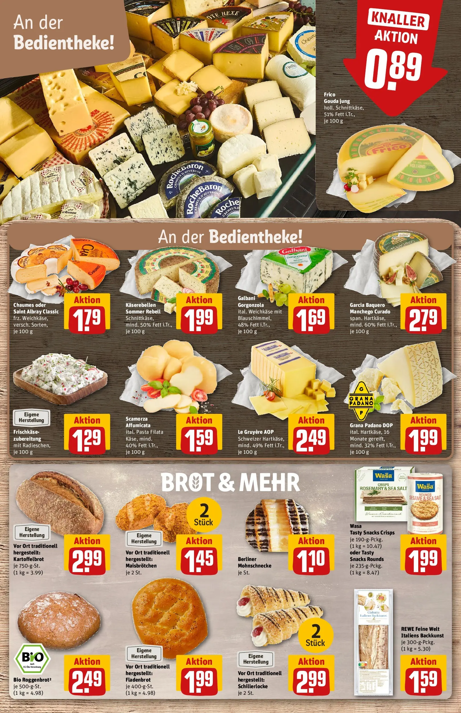 REWE Prospekt ab 08.06.2026 zum Blättern » Angebote | Seite: 11 | Produkte: Berliner, Gouda, Pasta, Frischkase