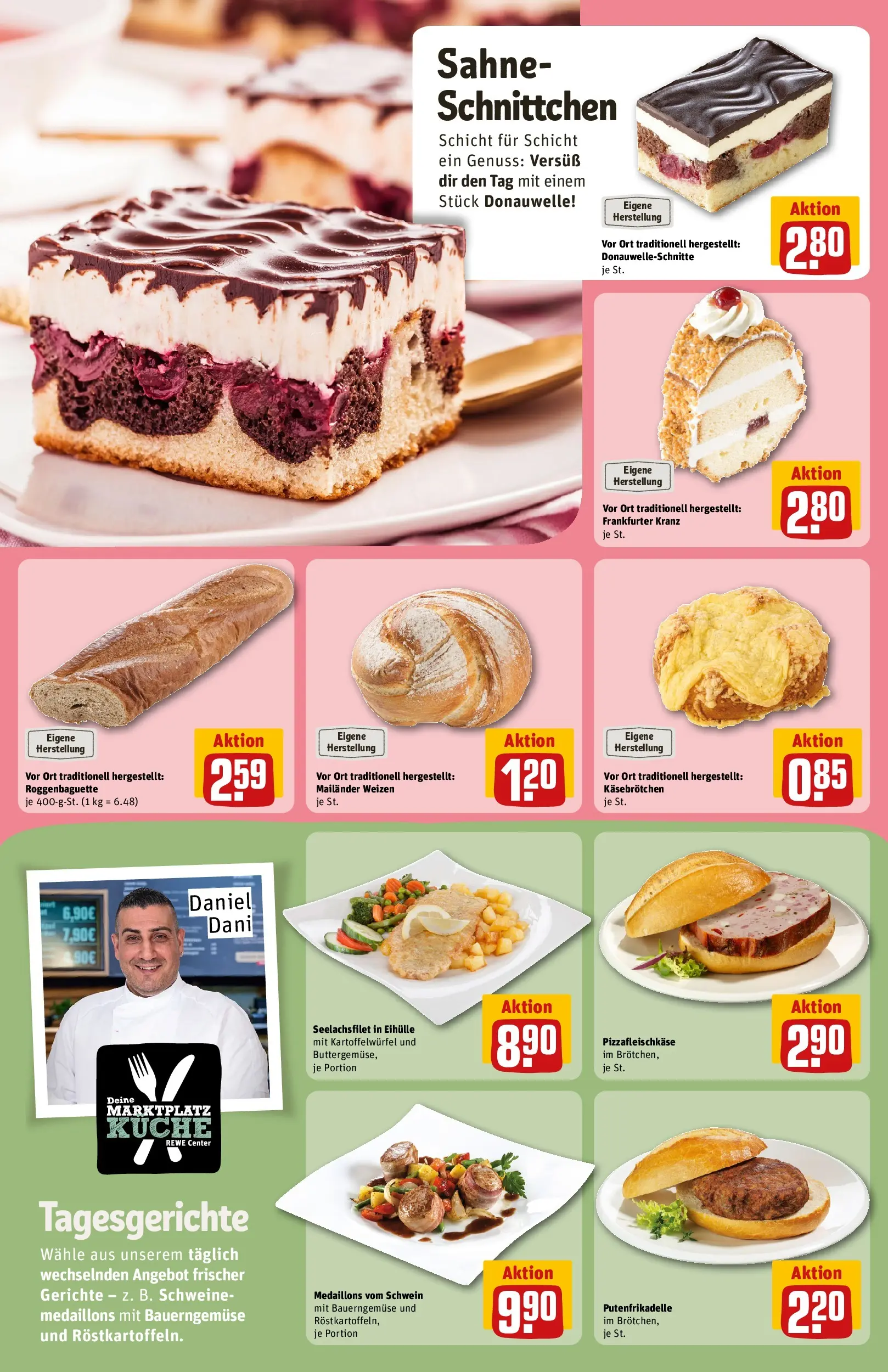 REWE Prospekt ab 08.06.2026 zum Blättern » Angebote | Seite: 13 | Produkte: Küche, Burger, Baguette, Sahne