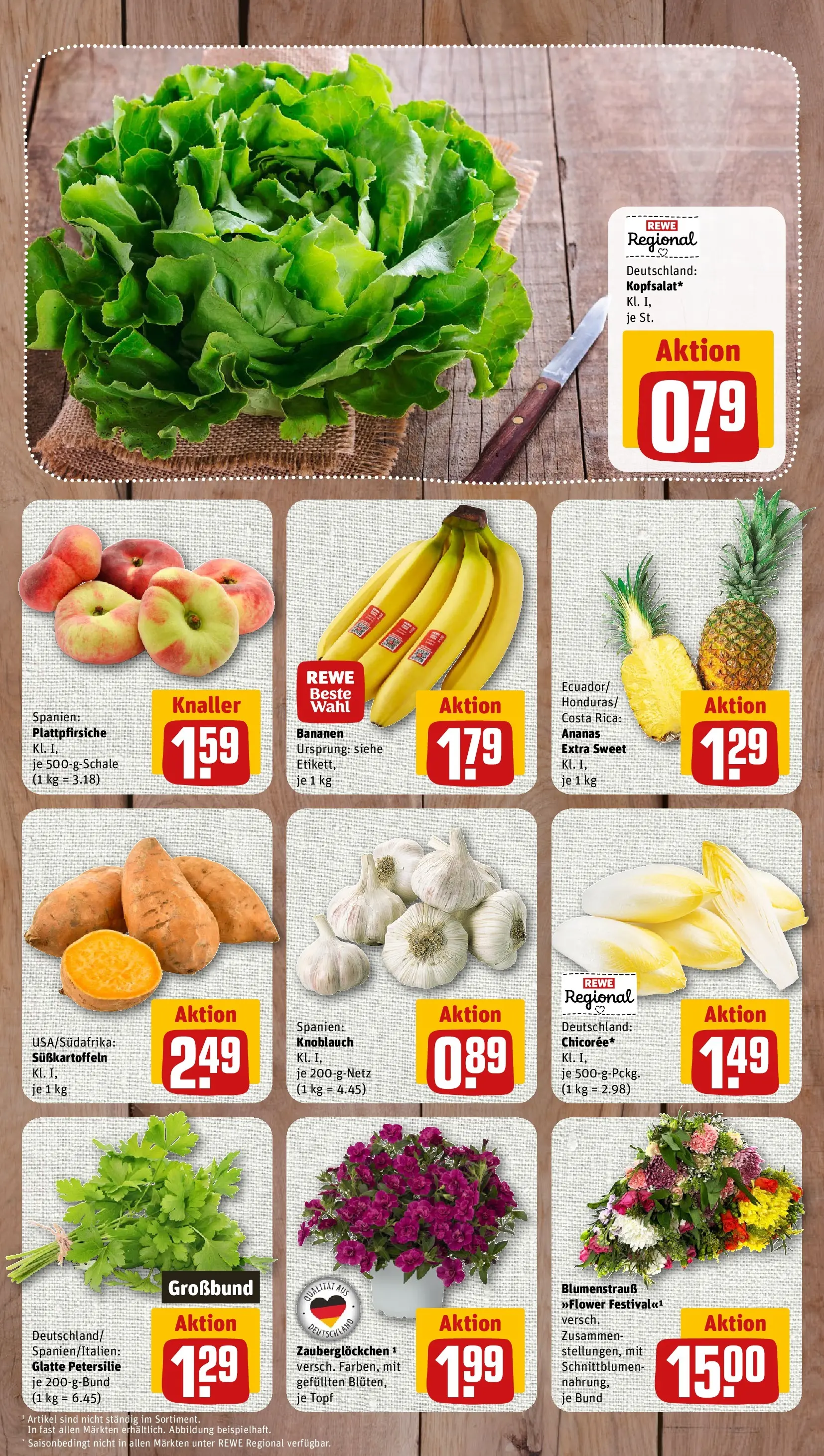 REWE Prospekt ab 08.06.2026 zum Blättern » Angebote | Seite: 3 | Produkte: Bananen, Ananas, Knoblauch, Petersilie