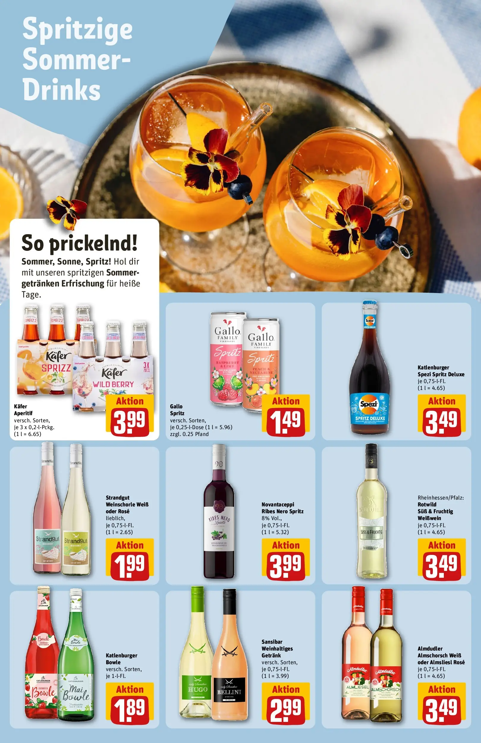 REWE Prospekt ab 08.06.2026 zum Blättern » Angebote | Seite: 14 | Produkte: Weißwein, Weinschorle, Wein, Hugo