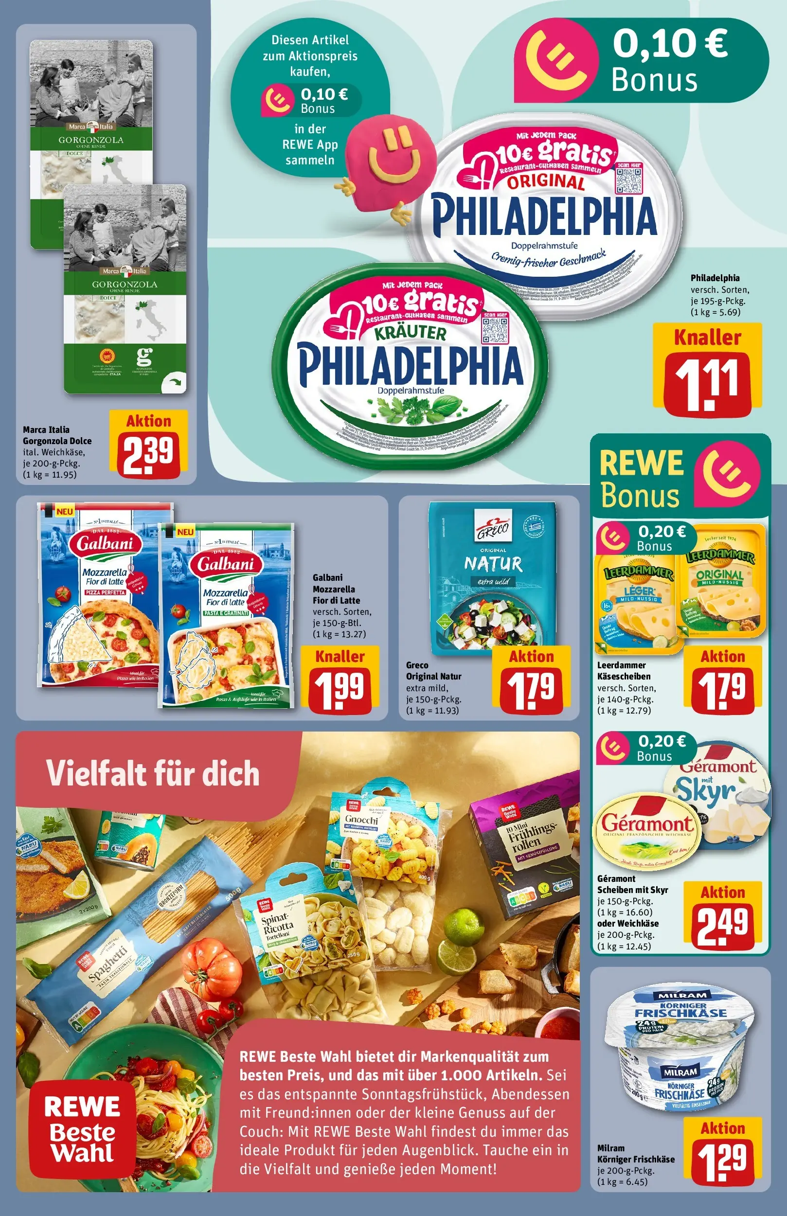 REWE Prospekt ab 08.06.2026 zum Blättern » Angebote | Seite: 13 | Produkte: Geramont, Couch, Pizza, Frischkase