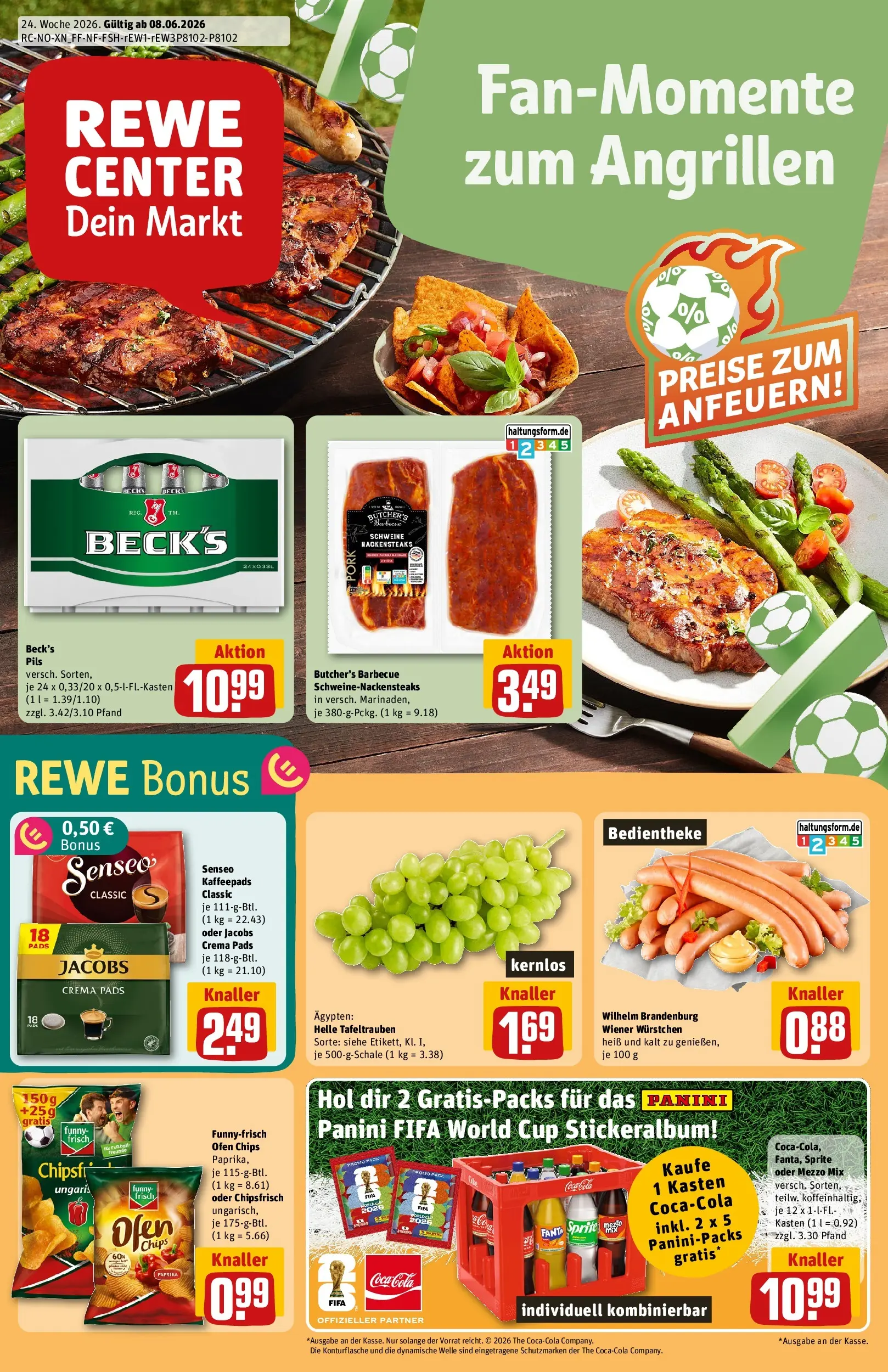 REWE Prospekt ab 08.06.2026 zum Blättern » Angebote | Seite: 1 | Produkte: Ofen, Sprite, Funny frisch, Oder mezzo mix