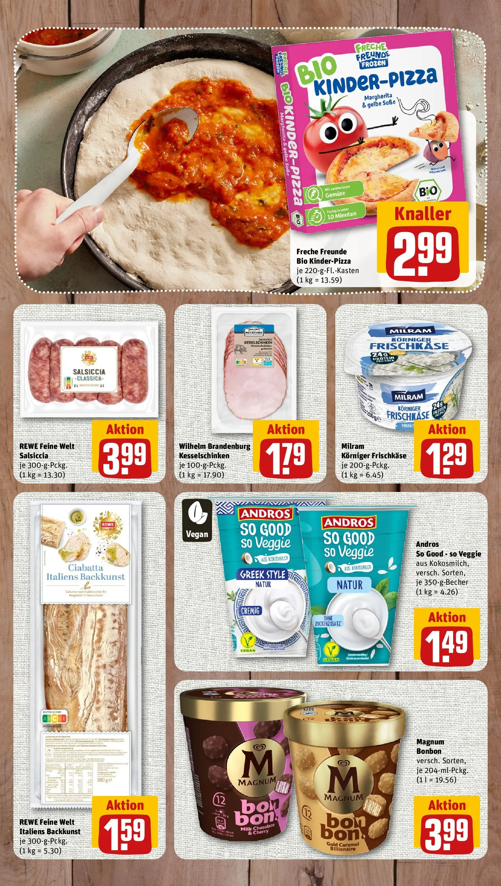 REWE Prospekt ab 08.06.2026 zum Blättern » Angebote | Seite: 7 | Produkte: Gemüse, Soße, Milram, Pizza