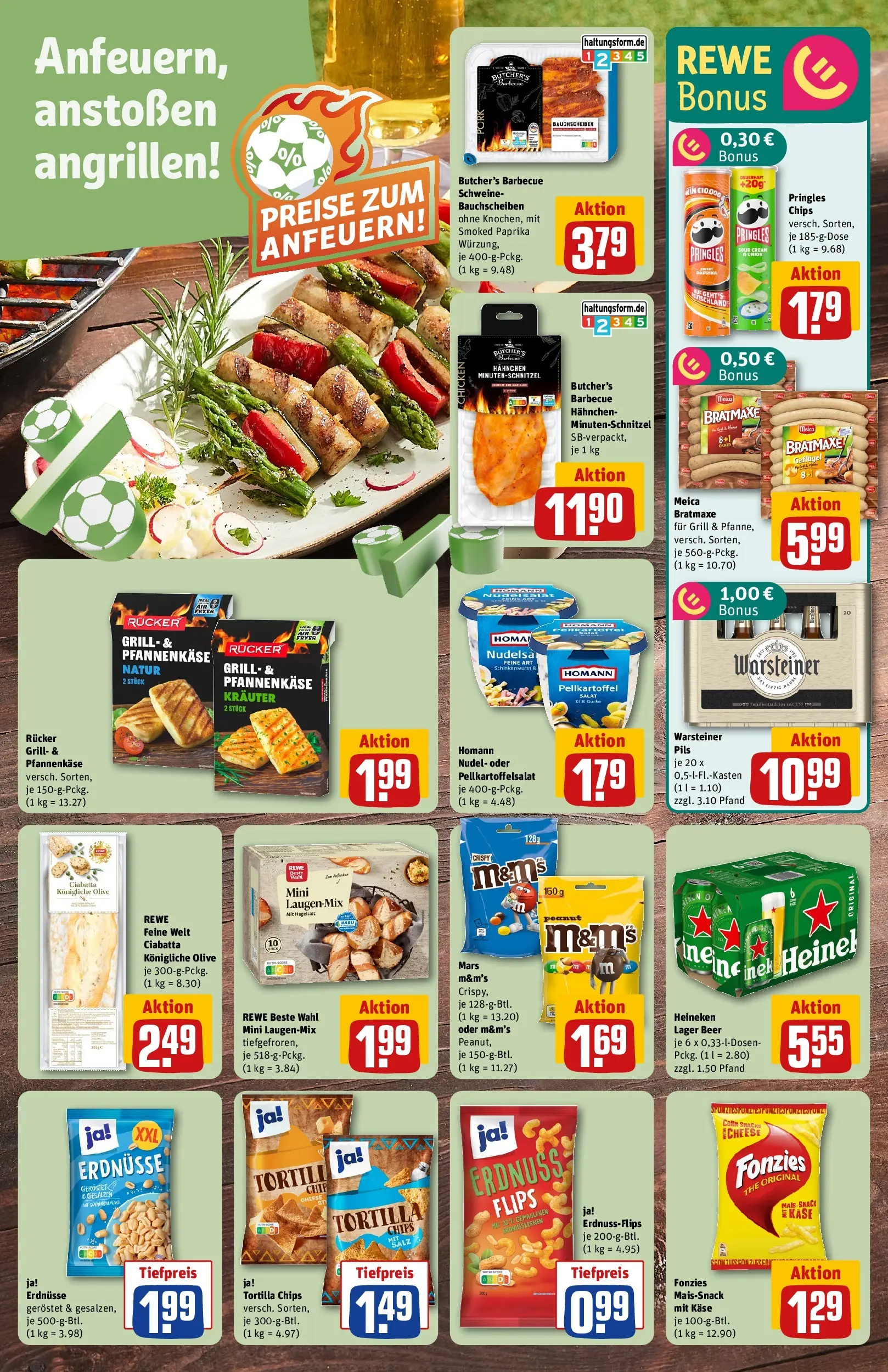 REWE Prospekt ab 08.06.2026 zum Blättern » Angebote | Seite: 17 | Produkte: Hahnchen, Käse, M&M's, Meica