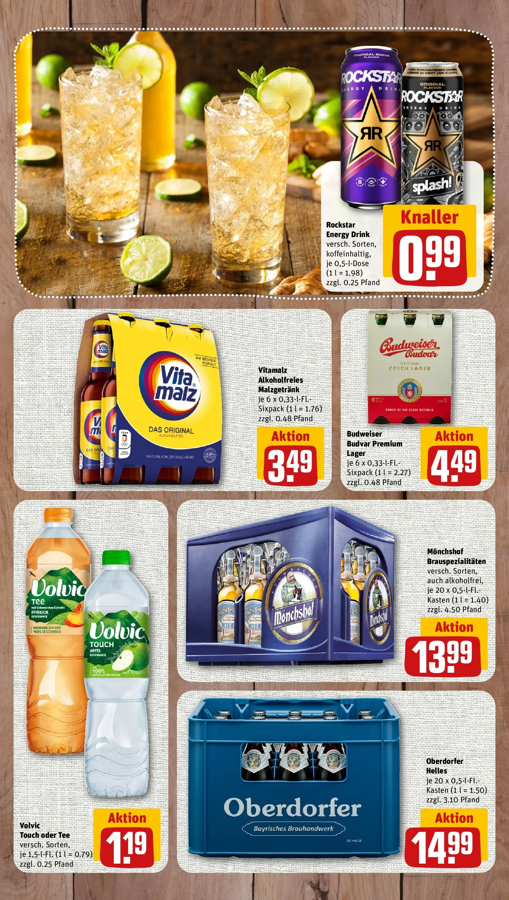 REWE Prospekt ab 08.06.2026 zum Blättern » Angebote | Seite: 11 | Produkte: Rockstar energy, Volvic touch, Tee, Volvic