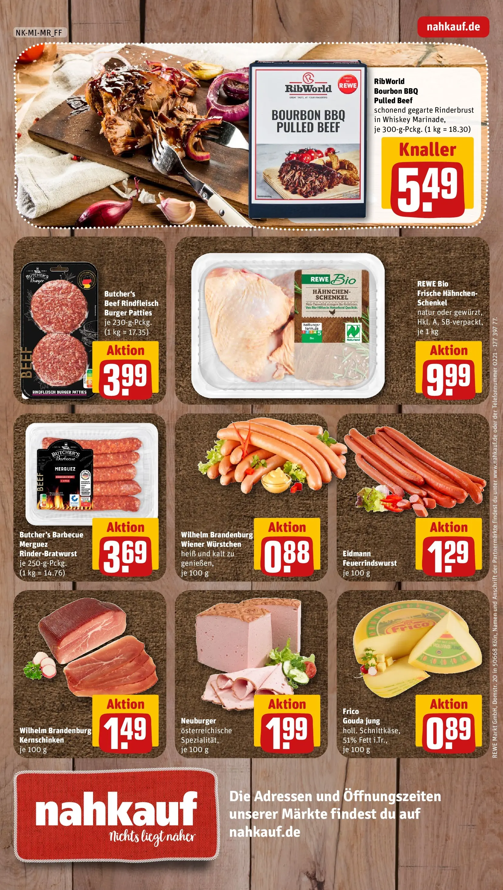 REWE Prospekt ab 08.06.2026 zum Blättern » Angebote | Seite: 8 | Produkte: Hahnchen, Wiener wurstchen, Burger, Whiskey