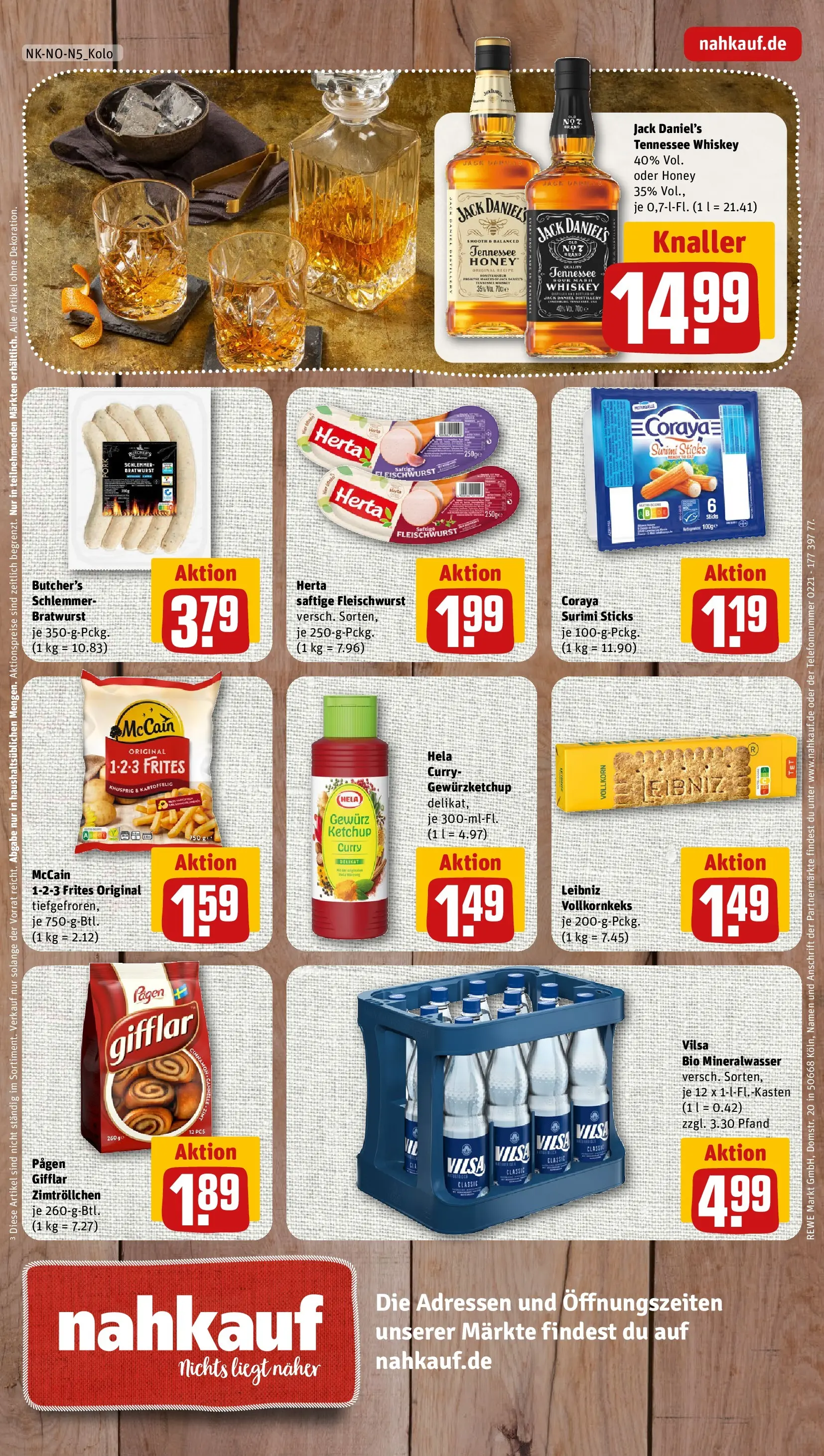 REWE Prospekt ab 08.06.2026 zum Blättern » Angebote | Seite: 8 | Produkte: Jack Daniel's, McCain 123 Frites, McCain, Mineralwasser