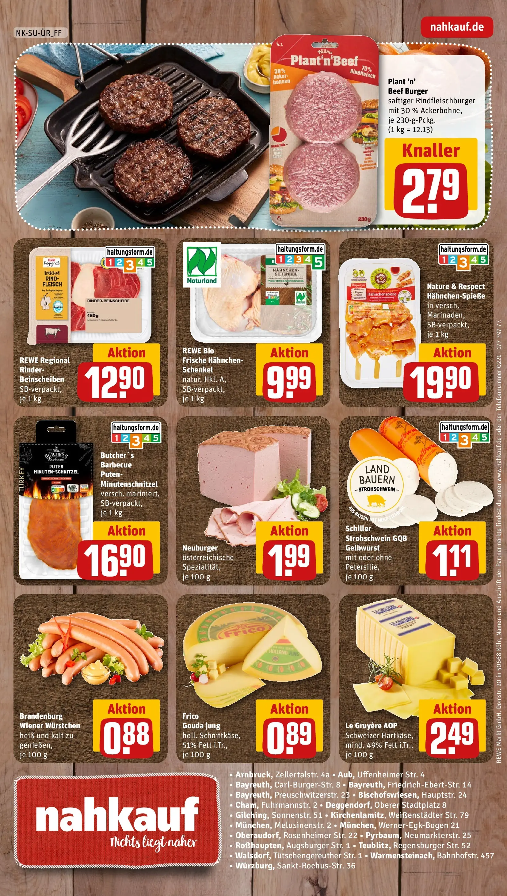 REWE Prospekt ab 08.06.2026 zum Blättern » Angebote | Seite: 8 | Produkte: Hahnchen, Wiener wurstchen, Burger, Schnitzel
