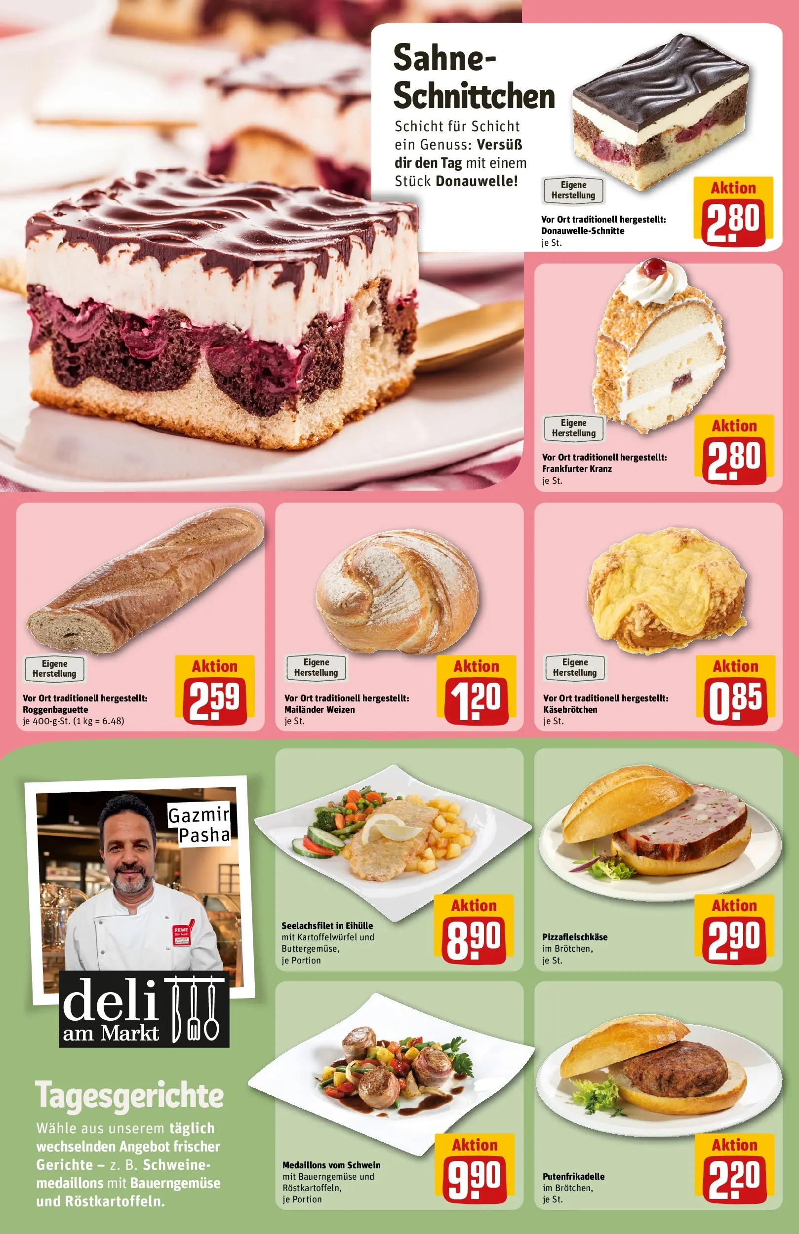REWE Prospekt ab 08.06.2026 zum Blättern » Angebote | Seite: 13 | Produkte: Baguette, Sahne