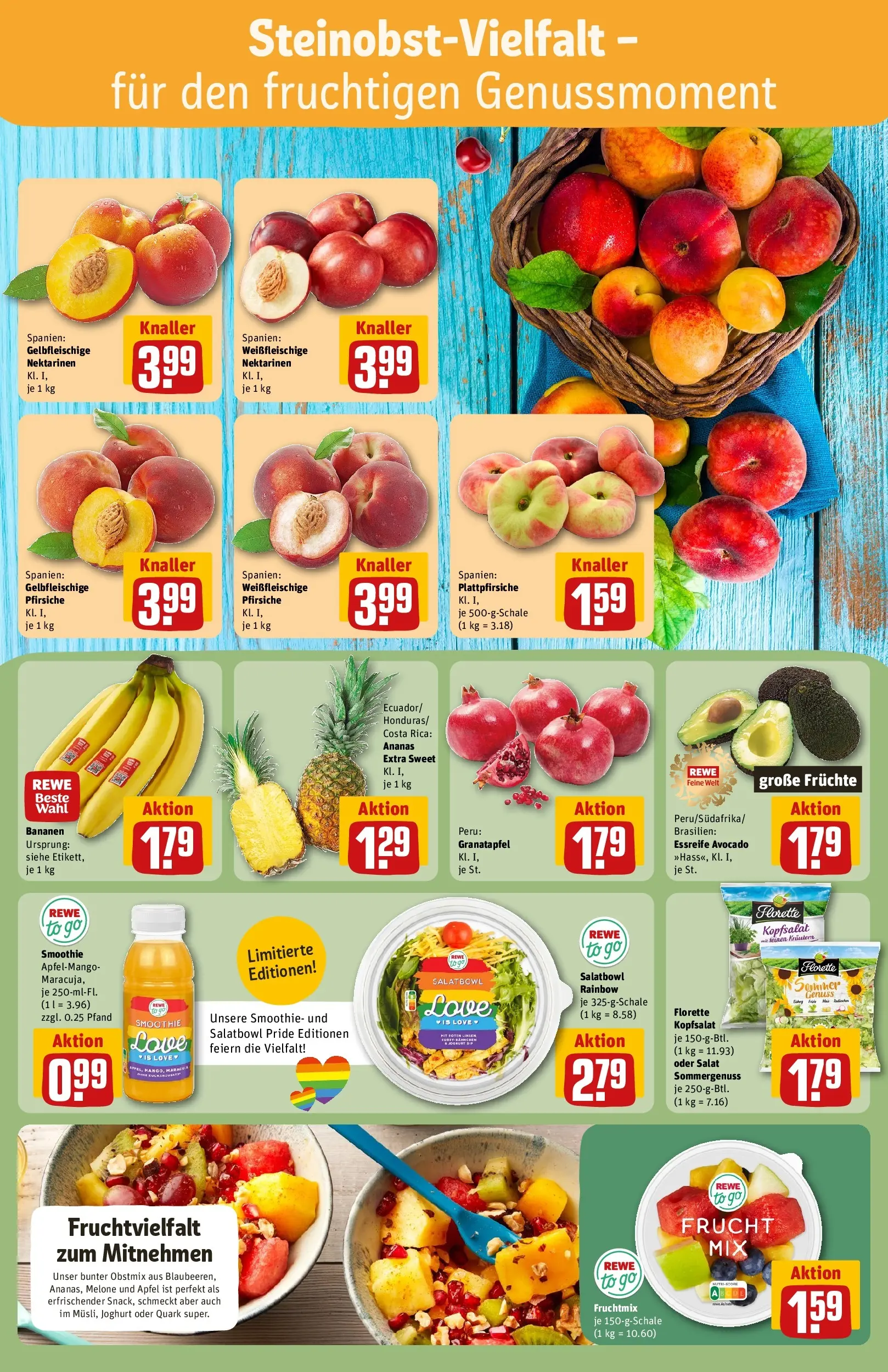 REWE Prospekt ab 08.06.2026 zum Blättern » Angebote | Seite: 8 | Produkte: Granatapfel, Äpfel, Avocado, Salat