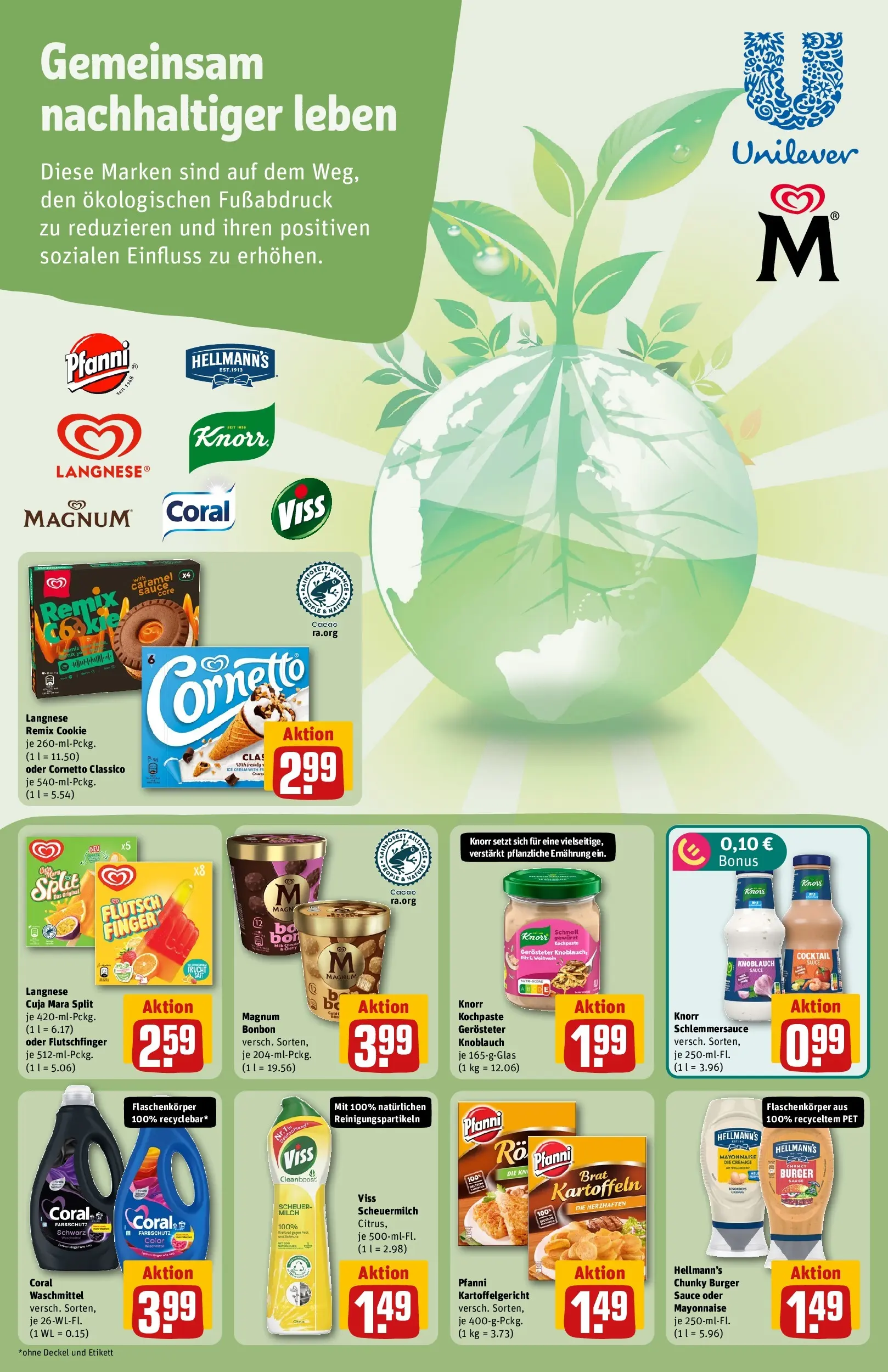 REWE Prospekt ab 08.06.2026 zum Blättern » Angebote | Seite: 25 | Produkte: Milch, Coral waschmittel, Burger, Knoblauch