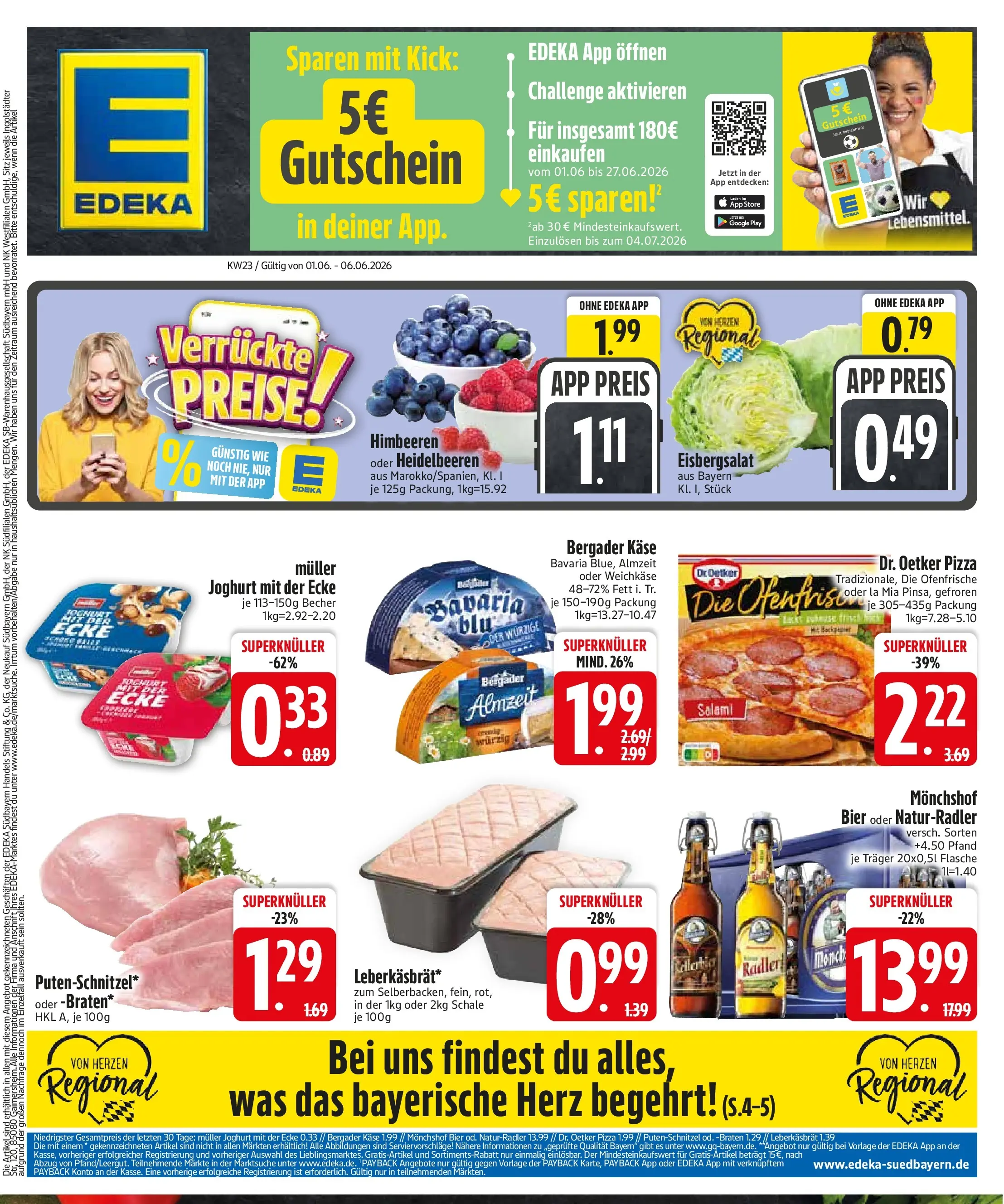 Edeka prospekt Neumarkt St. Veit (ab 01.06.2026) » Angebote Online | Seite: 3 | Produkte: Käse, Joghurt, Ofenfrische, Heidelbeeren