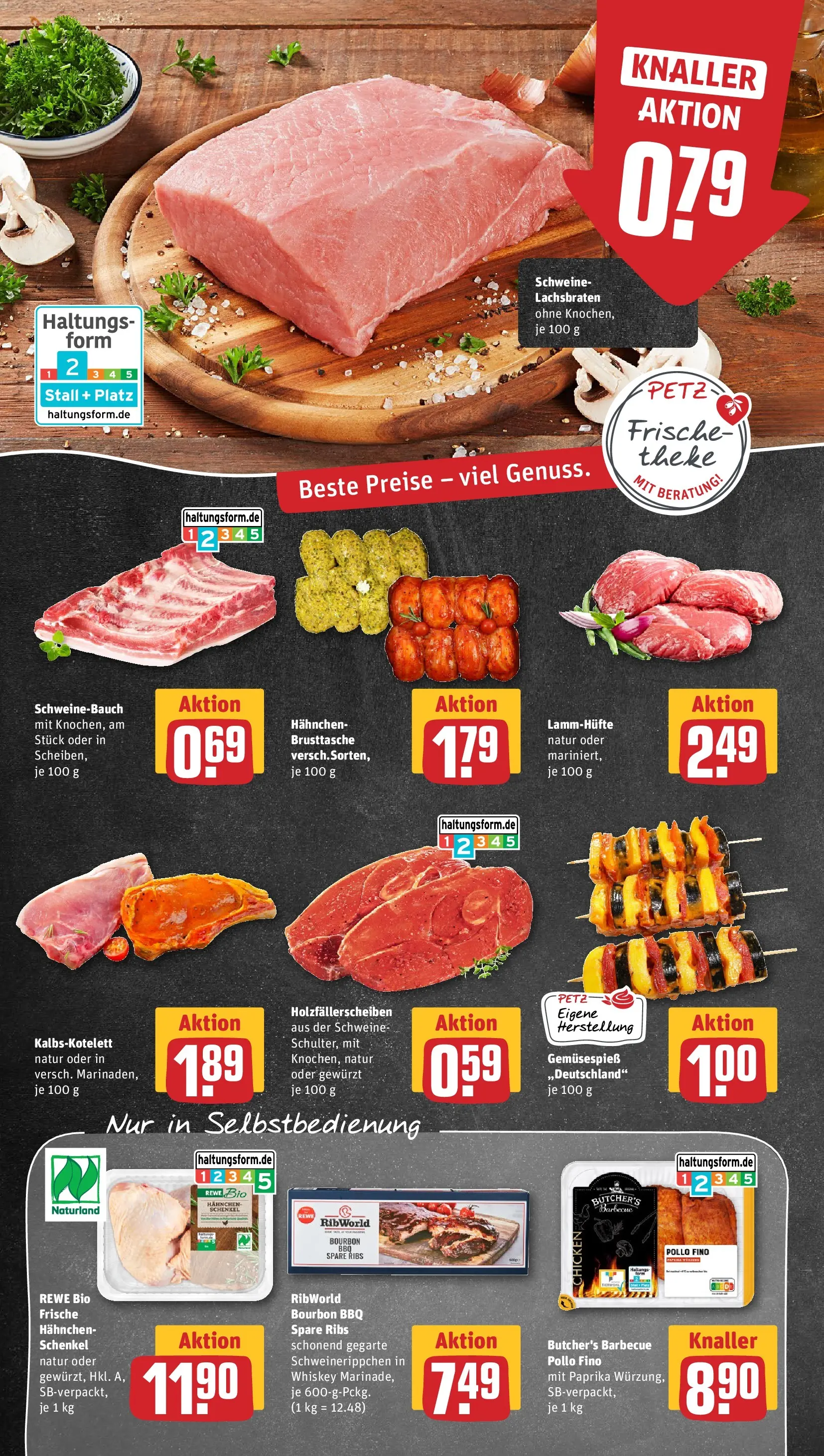 REWE Prospekt ab 08.06.2026 zum Blättern » Angebote | Seite: 8 | Produkte: Schweinebauch, Spare ribs, Paprika, Bourbon