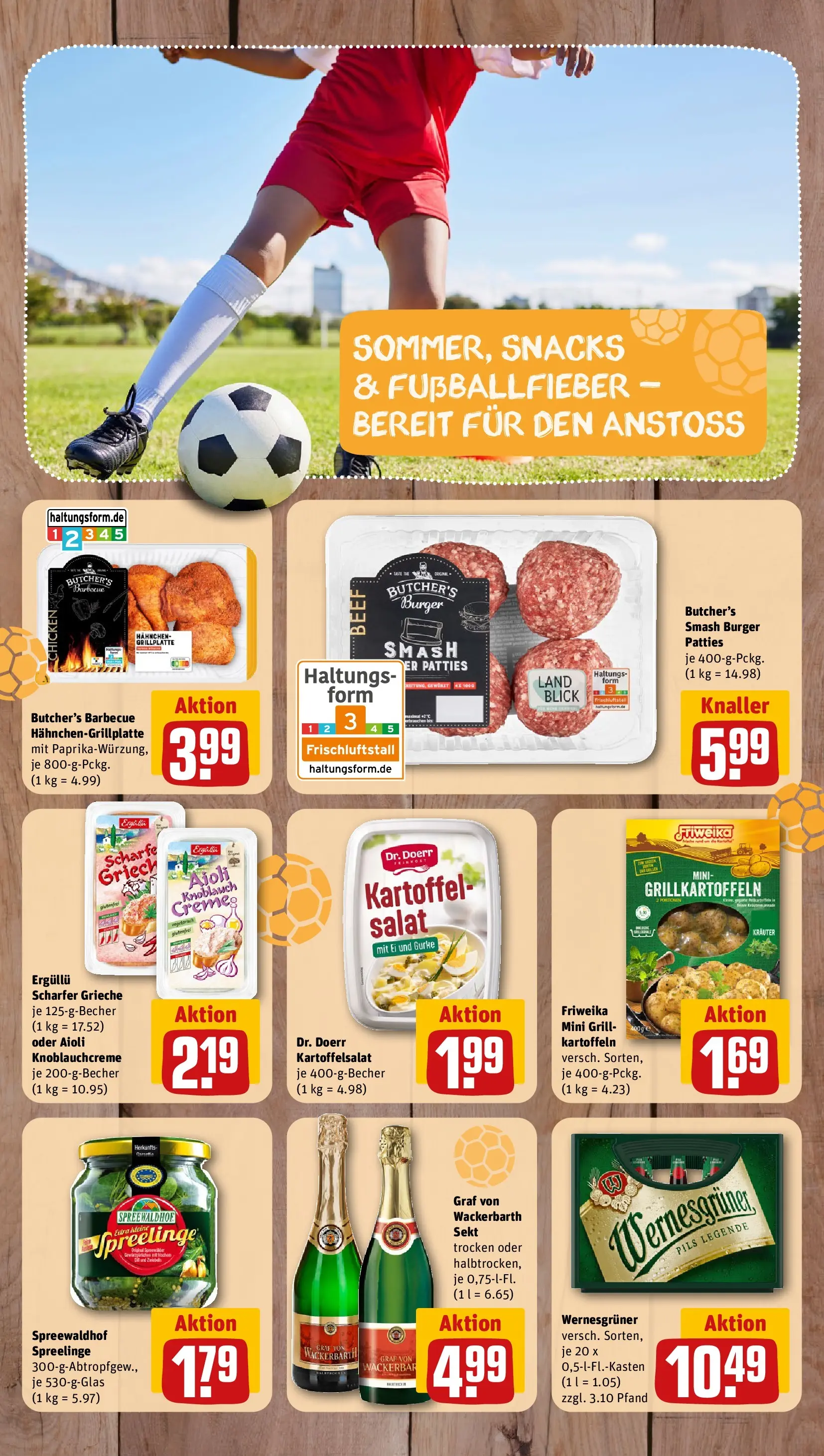 REWE Prospekt ab 08.06.2026 zum Blättern » Angebote | Seite: 8 | Produkte: Hahnchen, Pils, Knoblauch, Salat