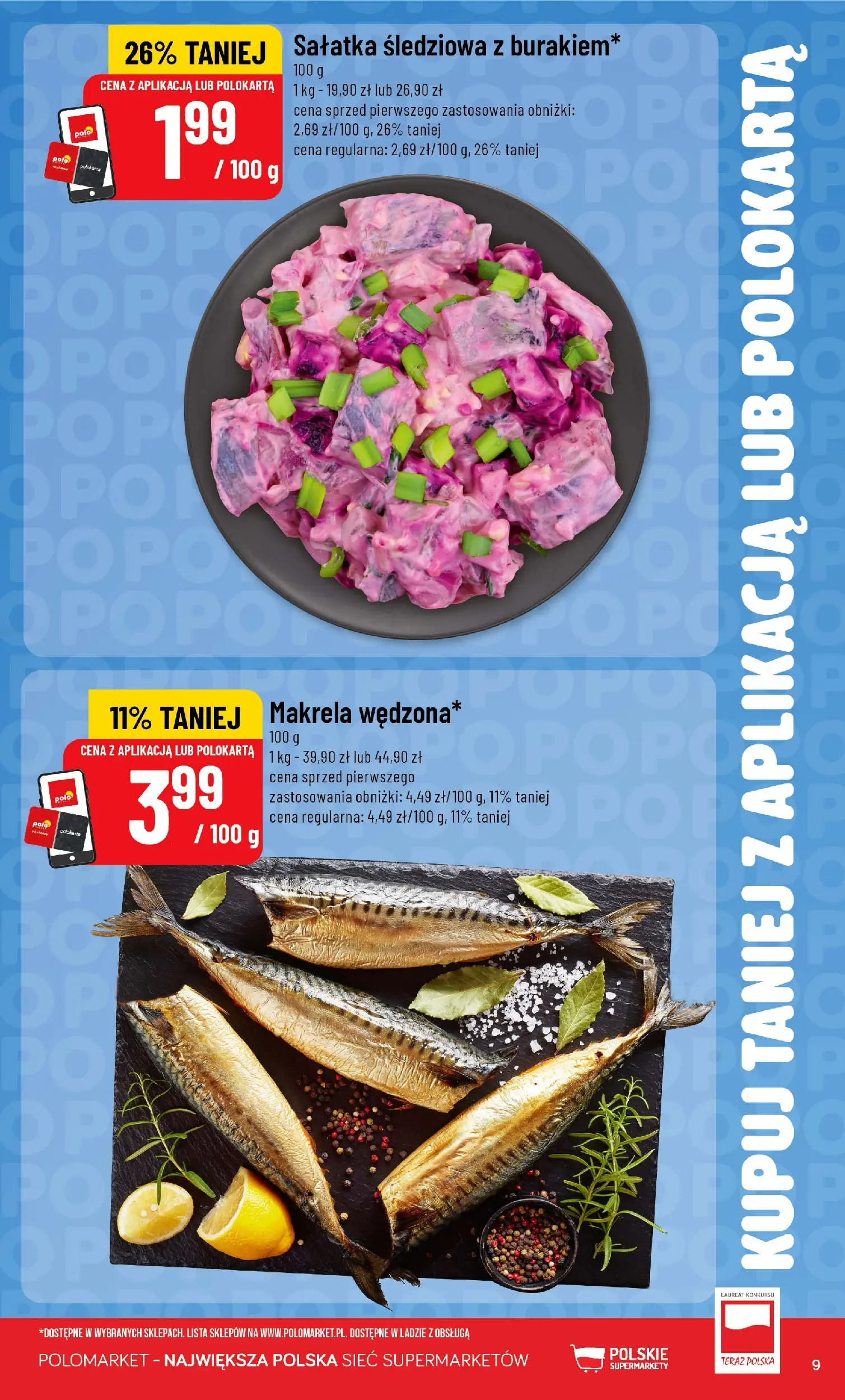 Nowa POLOmarket gazetka od jutra 03.06.2026 | Strona: 9 | Produkty: Makrela, Sałatka