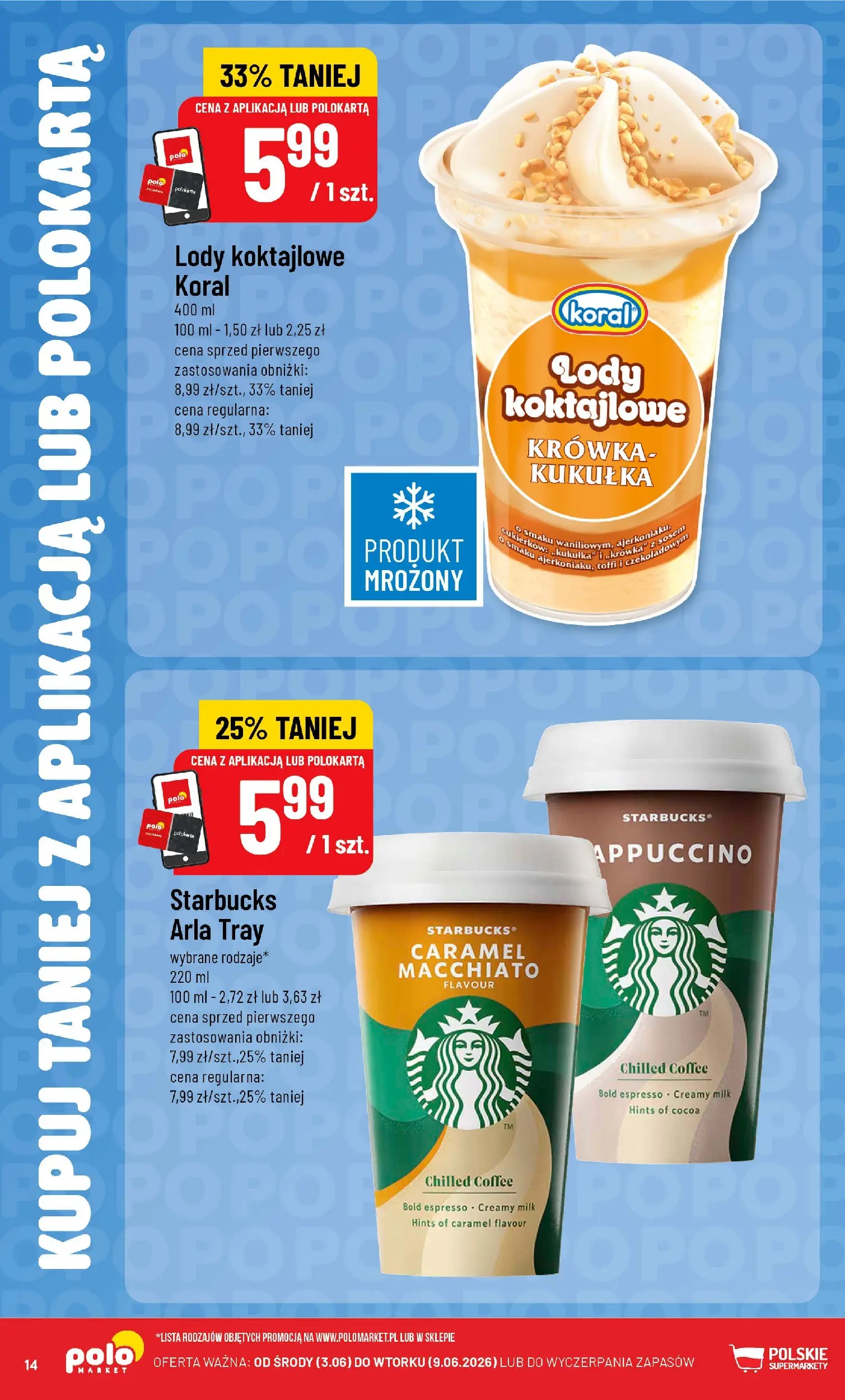 Nowa POLOmarket gazetka od jutra 03.06.2026 | Strona: 14 | Produkty: Krowka, Lody