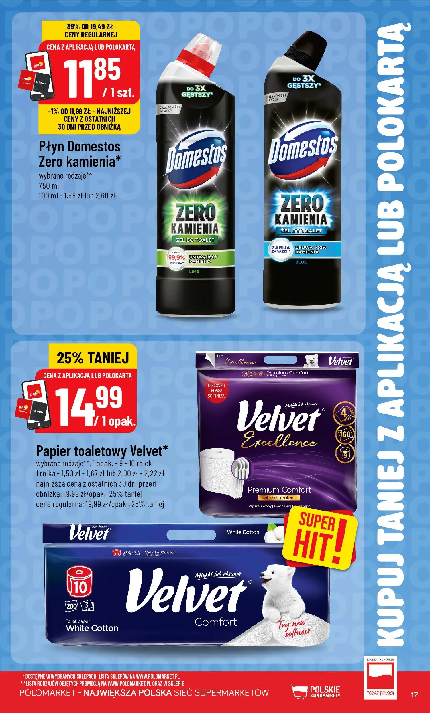 Nowa POLOmarket gazetka od jutra 03.06.2026 | Strona: 17 | Produkty: Papier toaletowy, Domestos